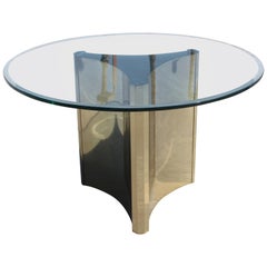 Mastercraft Brass Trefoil Table Base with Glass Top