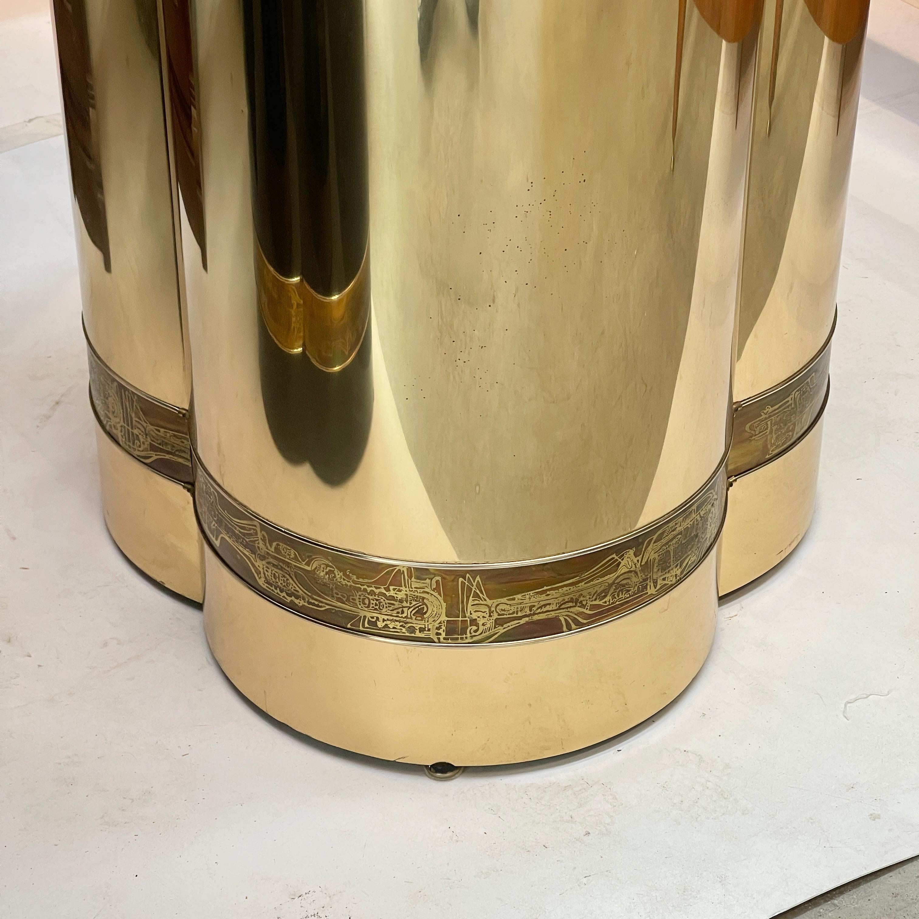 Mastercraft Brass Trefoil Table by Bernhard Rohne 4