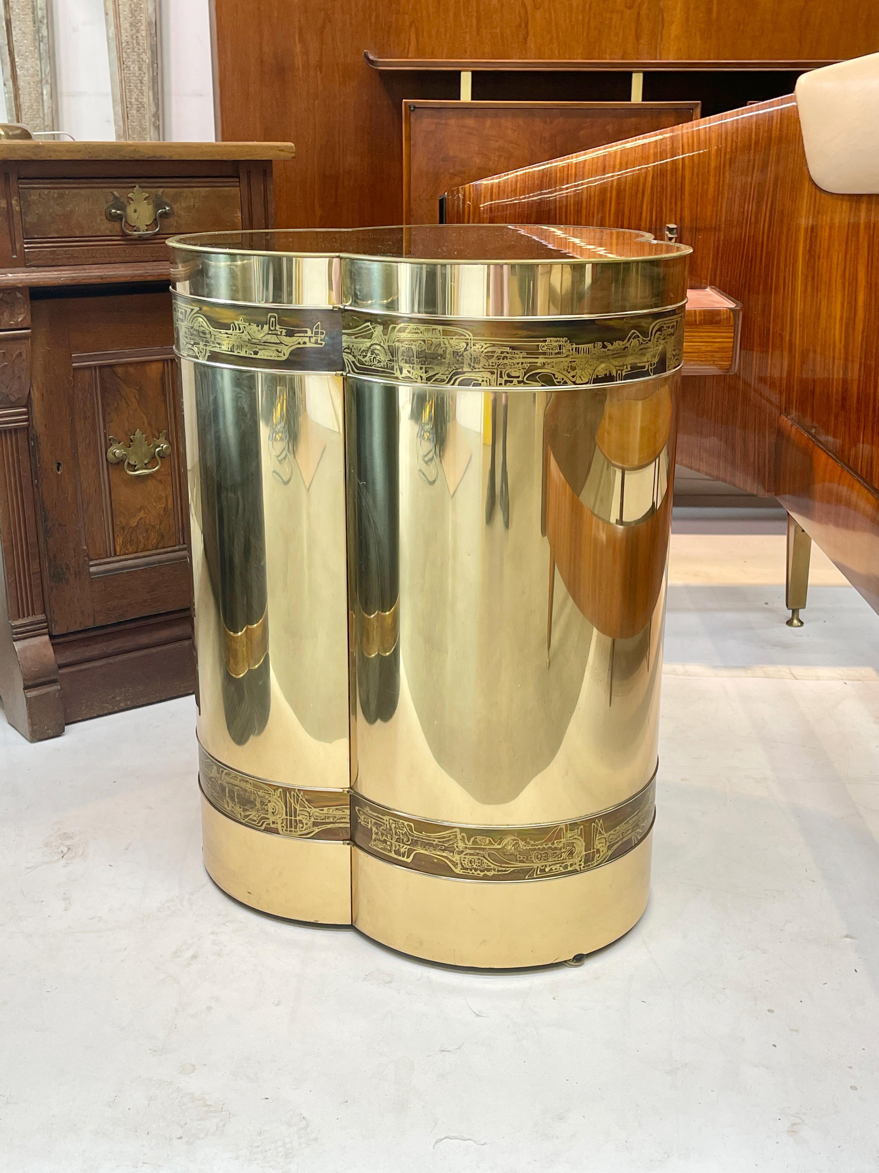Mid-Century Modern Mastercraft Brass Trefoil Table by Bernhard Rohne
