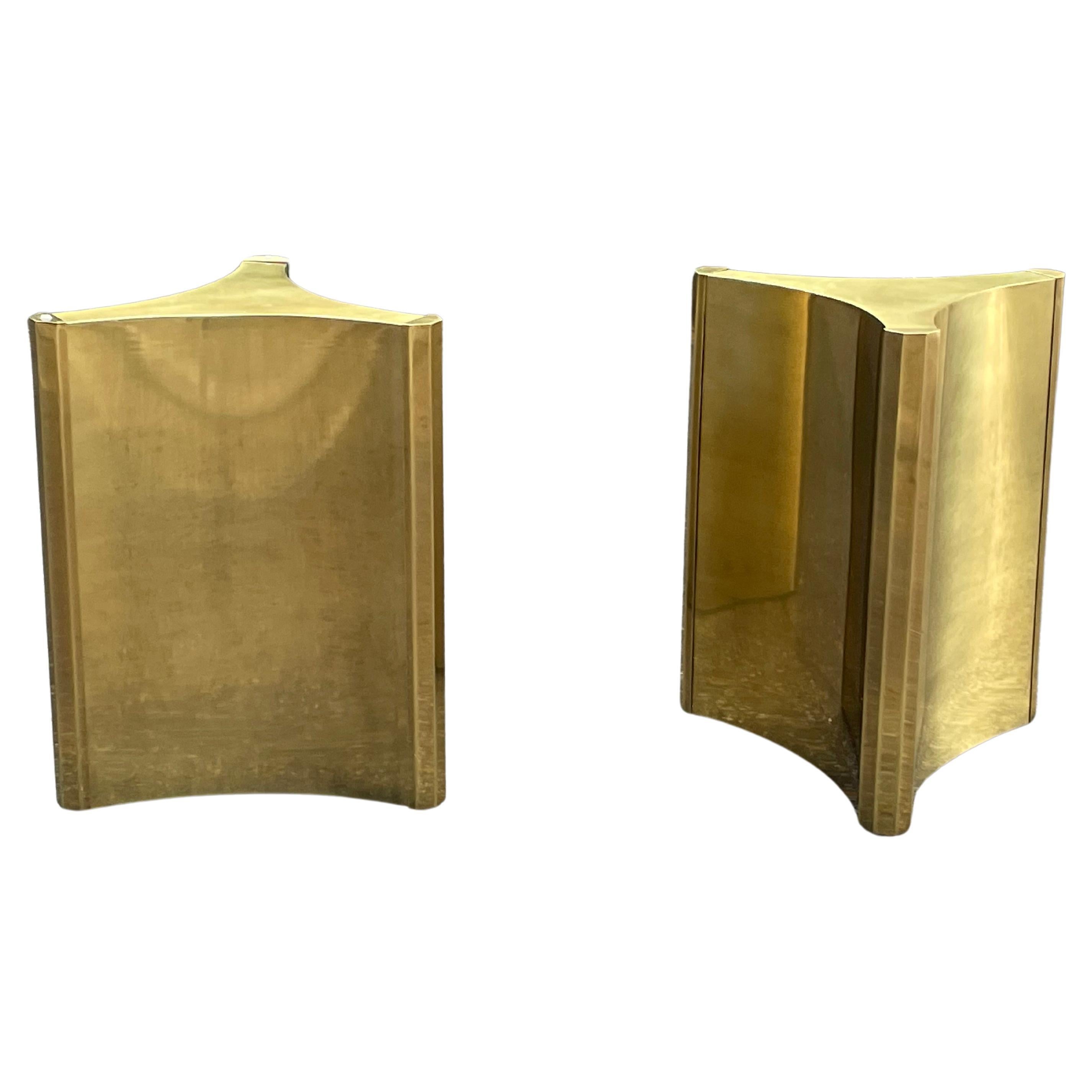 Stunning pair of triangular brass 