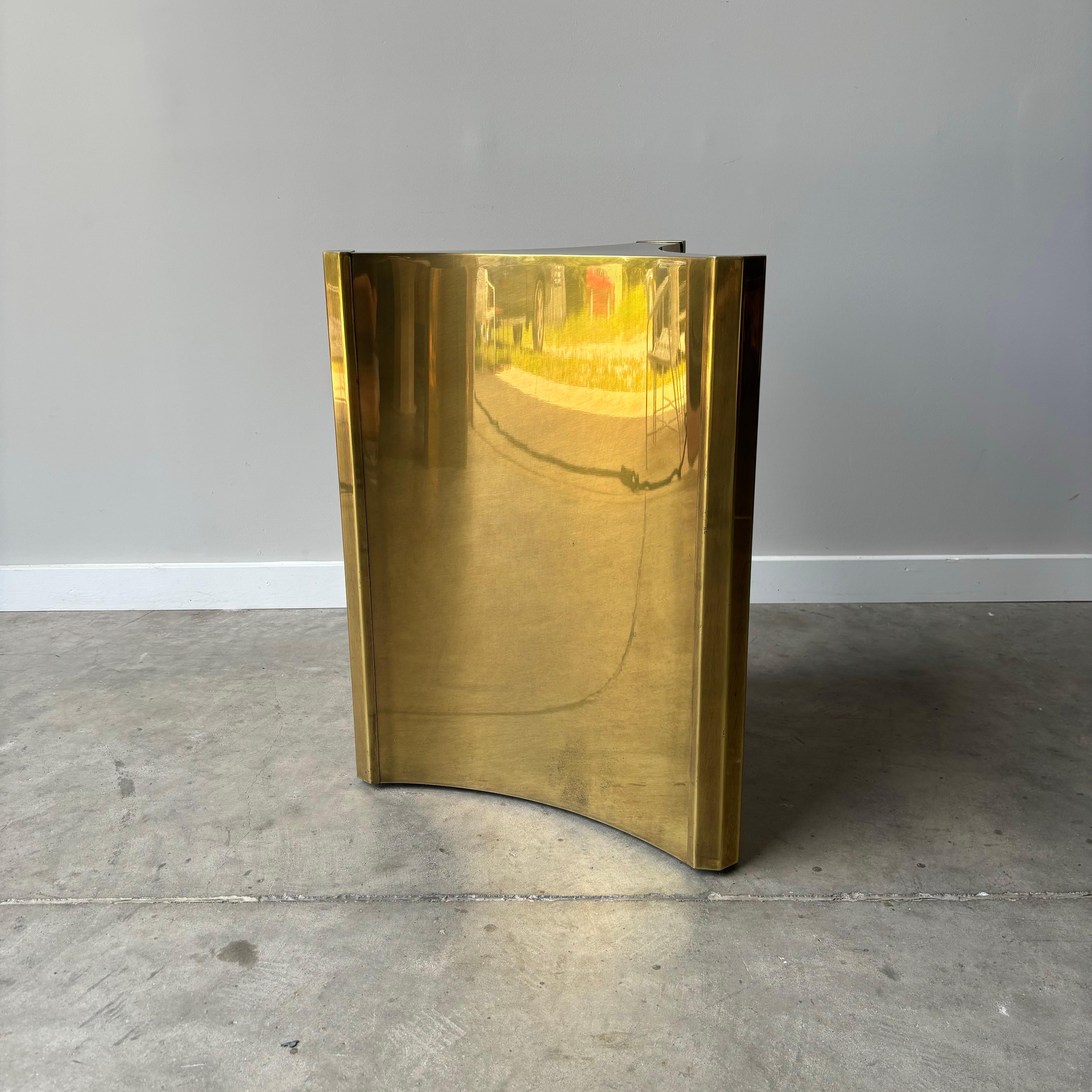 Hollywood Regency Mastercraft Brass Trilobi Pedestals, a Pair, 1970s