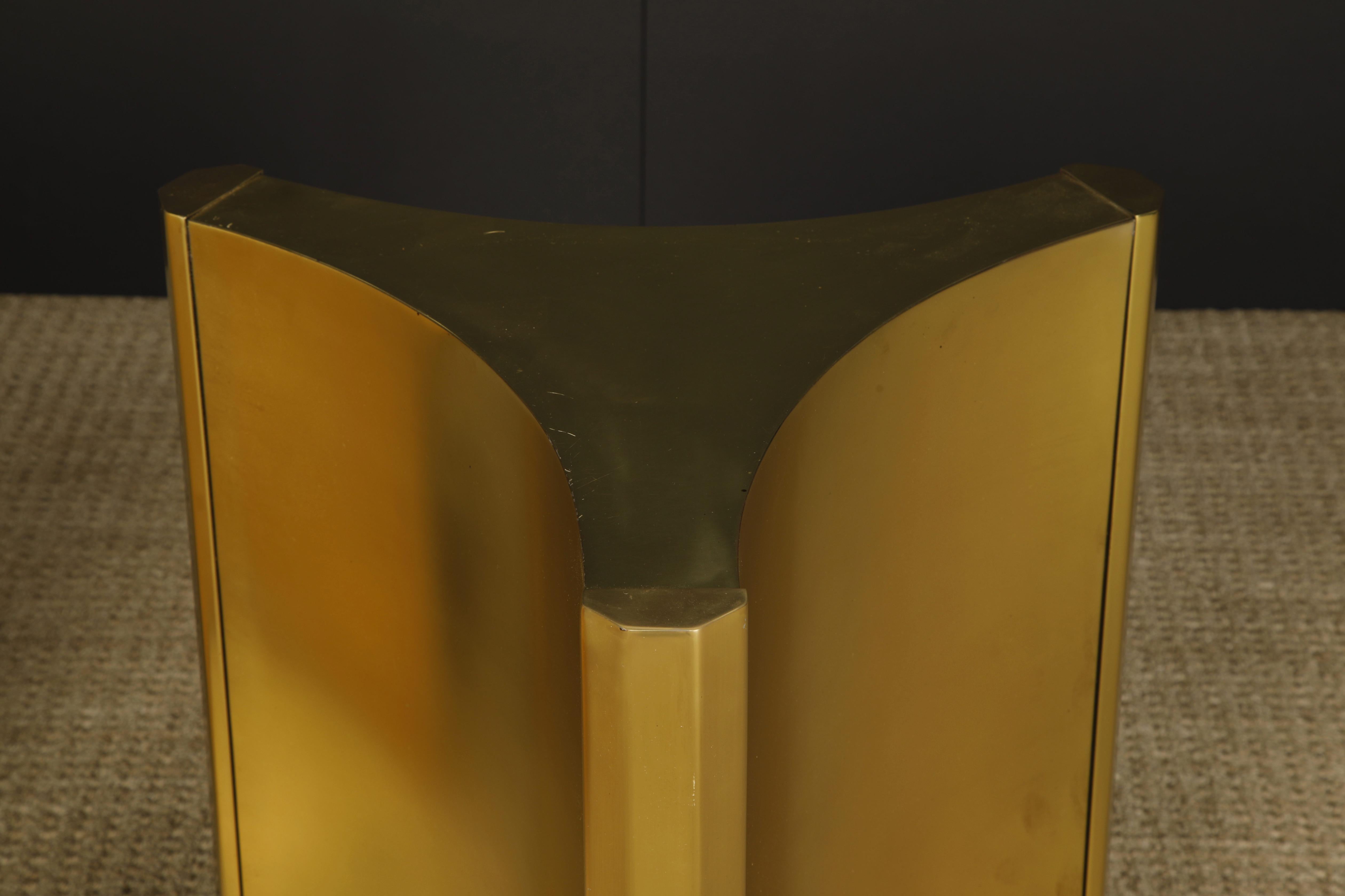 Mastercraft Brass Trilobi Triangular Dining Table Bases in Matte Finish, c 1970 7
