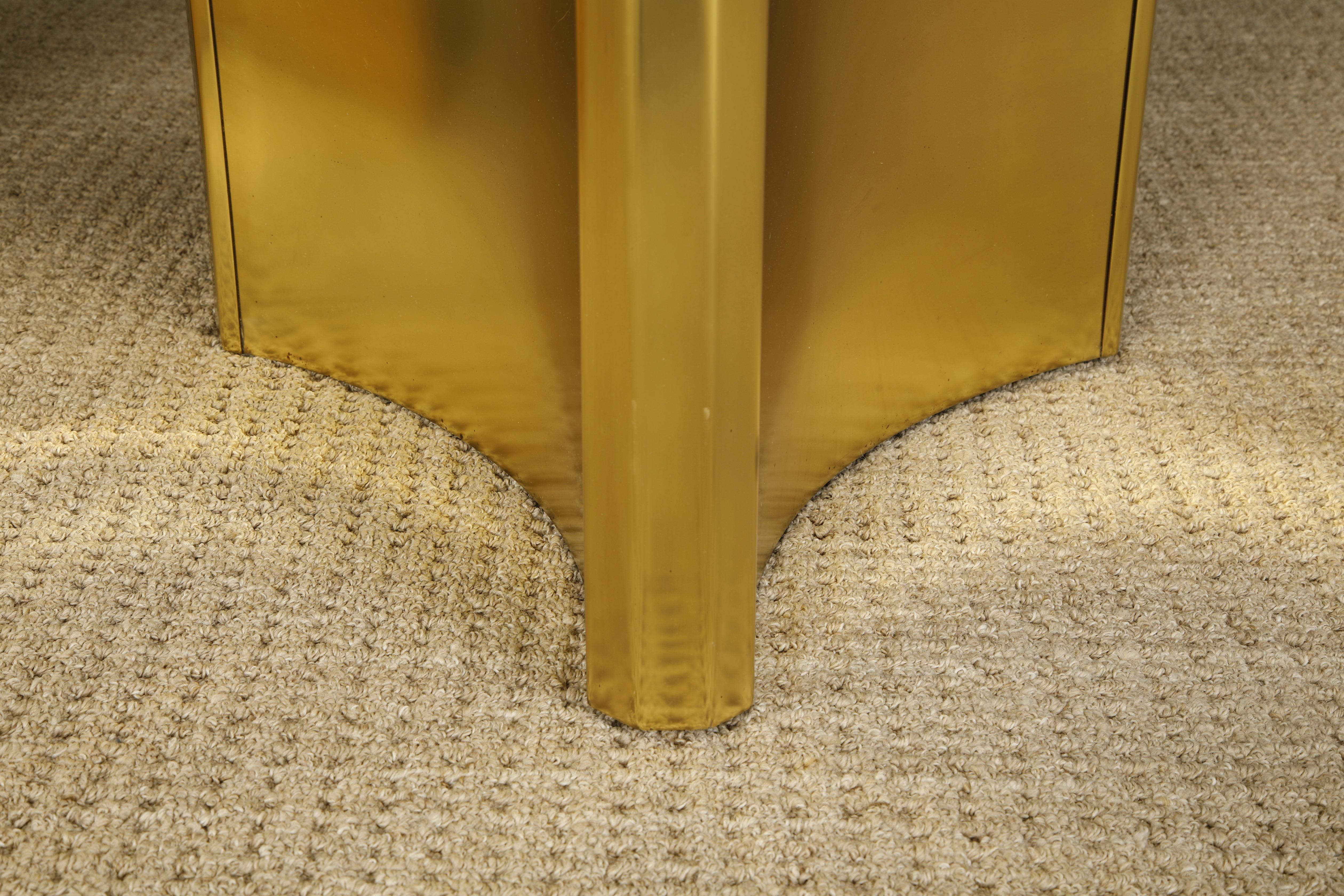 Mastercraft Brass Trilobi Triangular Dining Table Bases in Matte Finish, c 1970 8