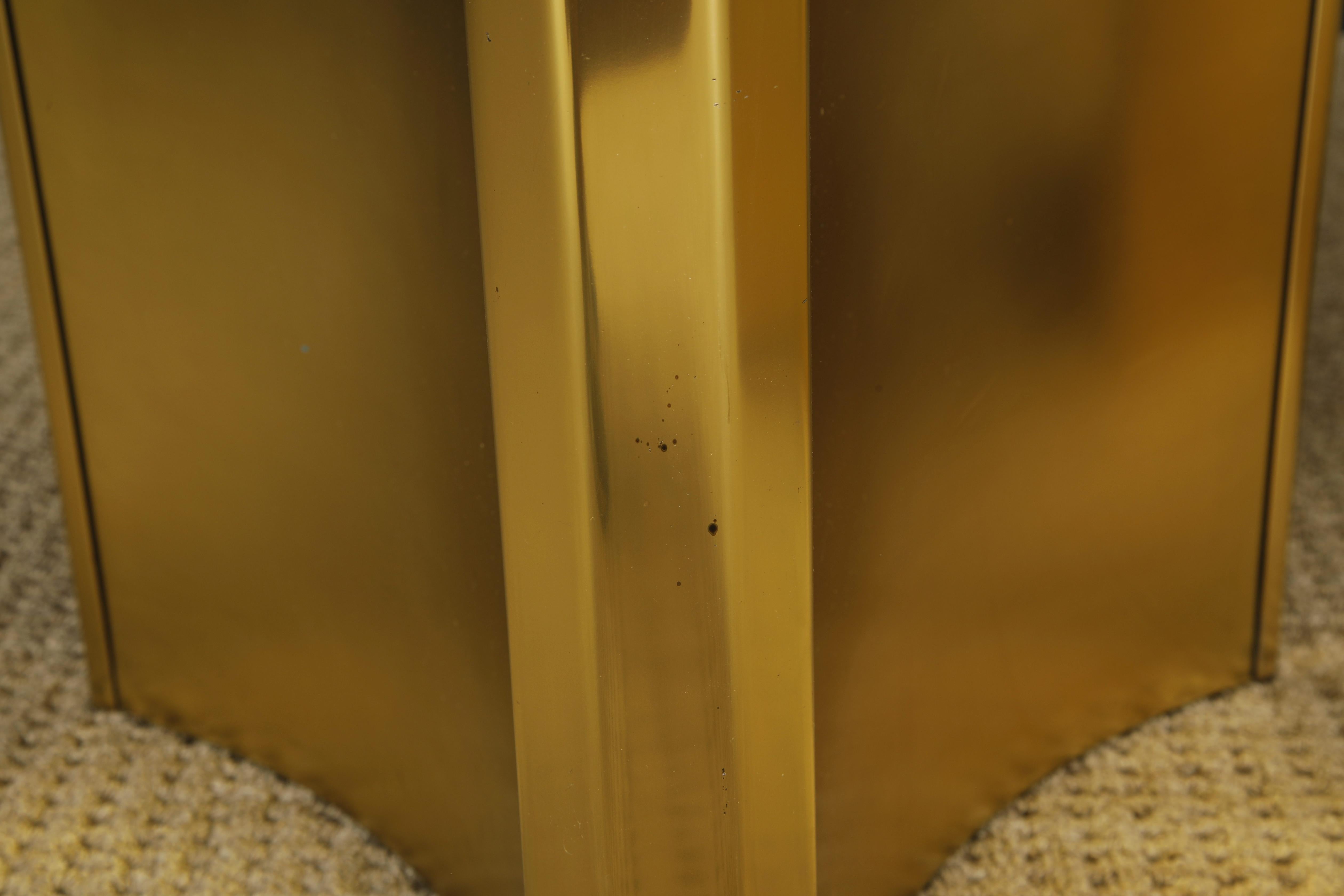 Mastercraft Brass Trilobi Triangular Dining Table Bases in Matte Finish, c 1970 10