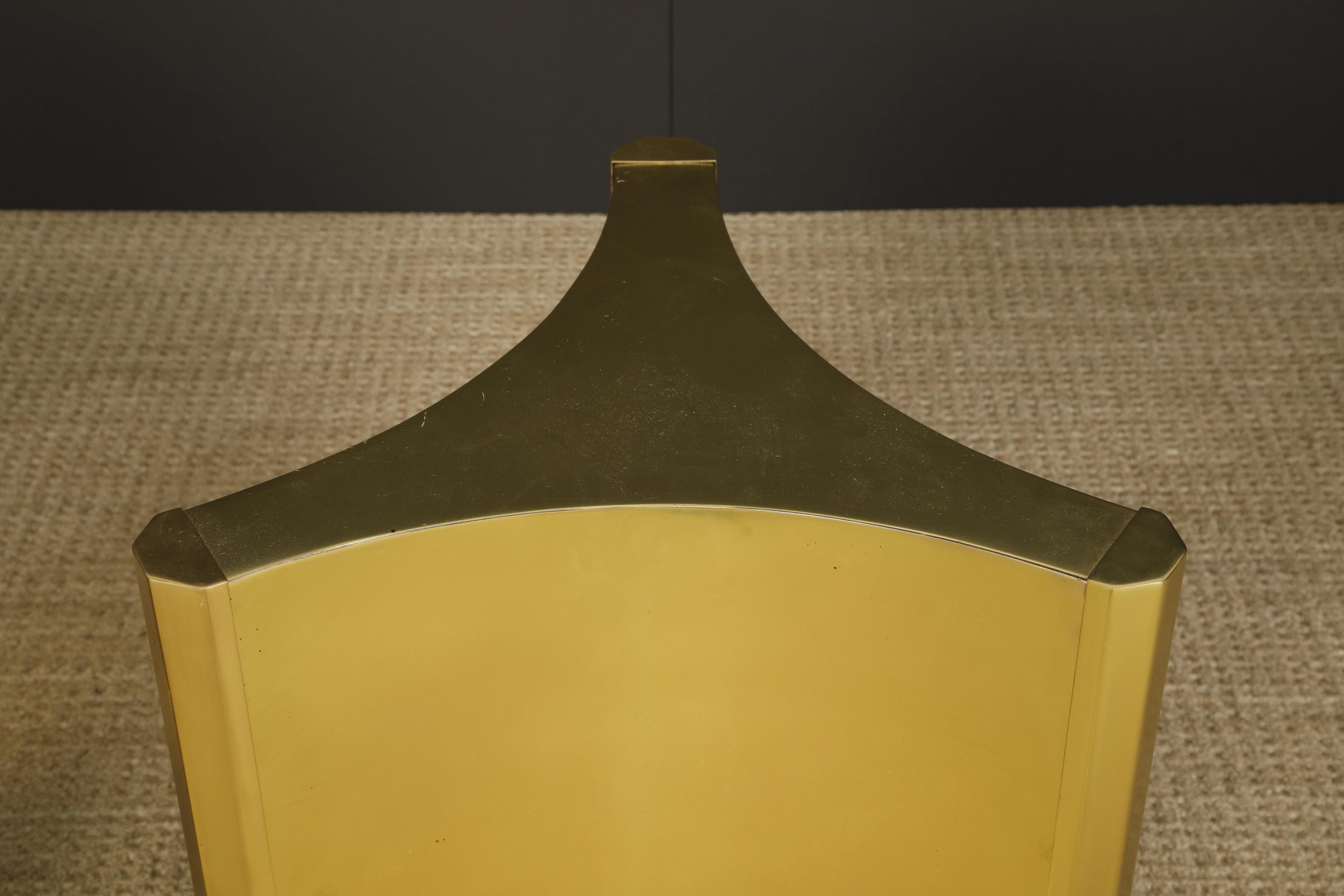 Mastercraft Brass Trilobi Triangular Dining Table Bases in Matte Finish, c 1970 2