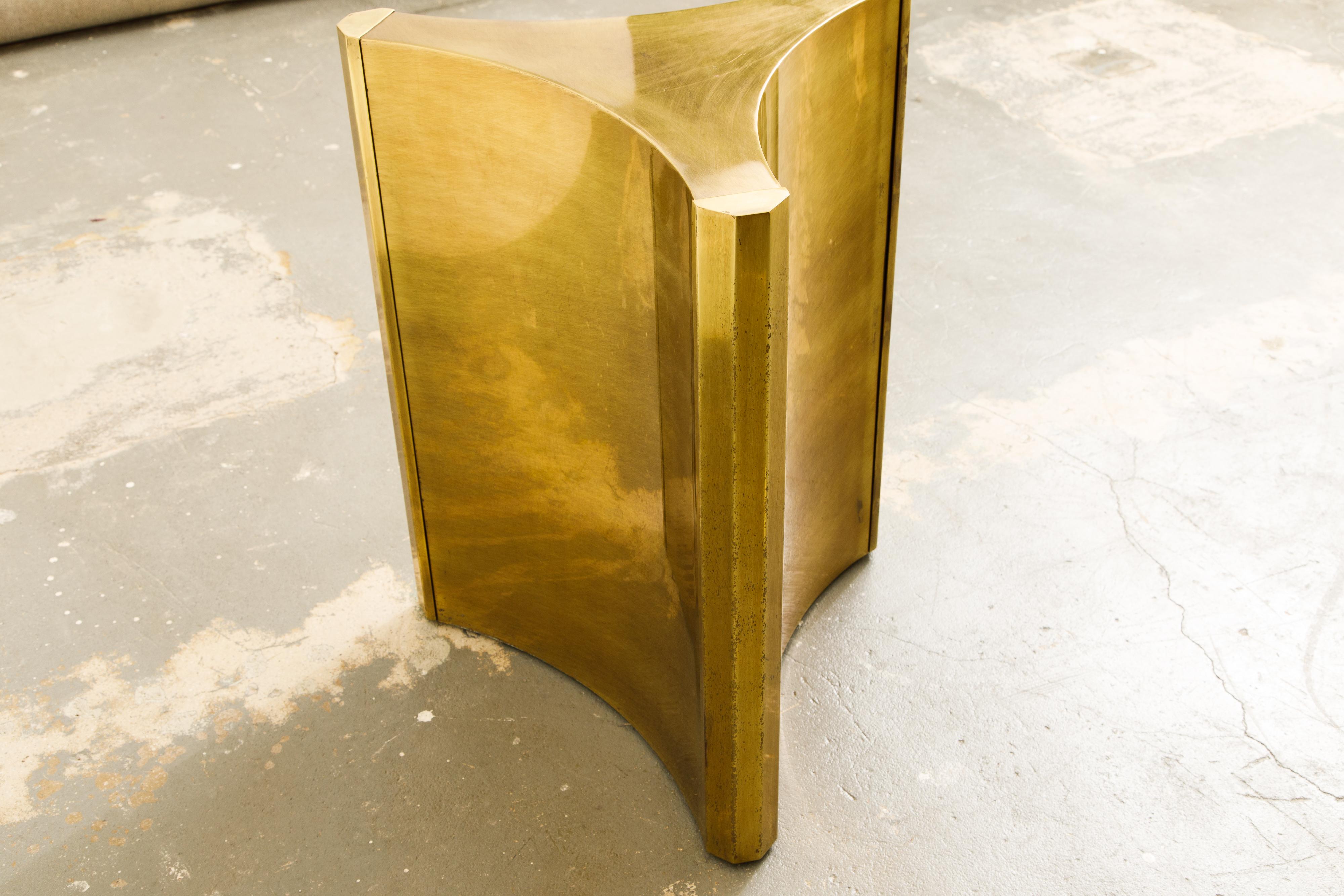 Mastercraft Brass 'Trilobi' Triangular Dining Table or Desk Bases, circa 1970 4