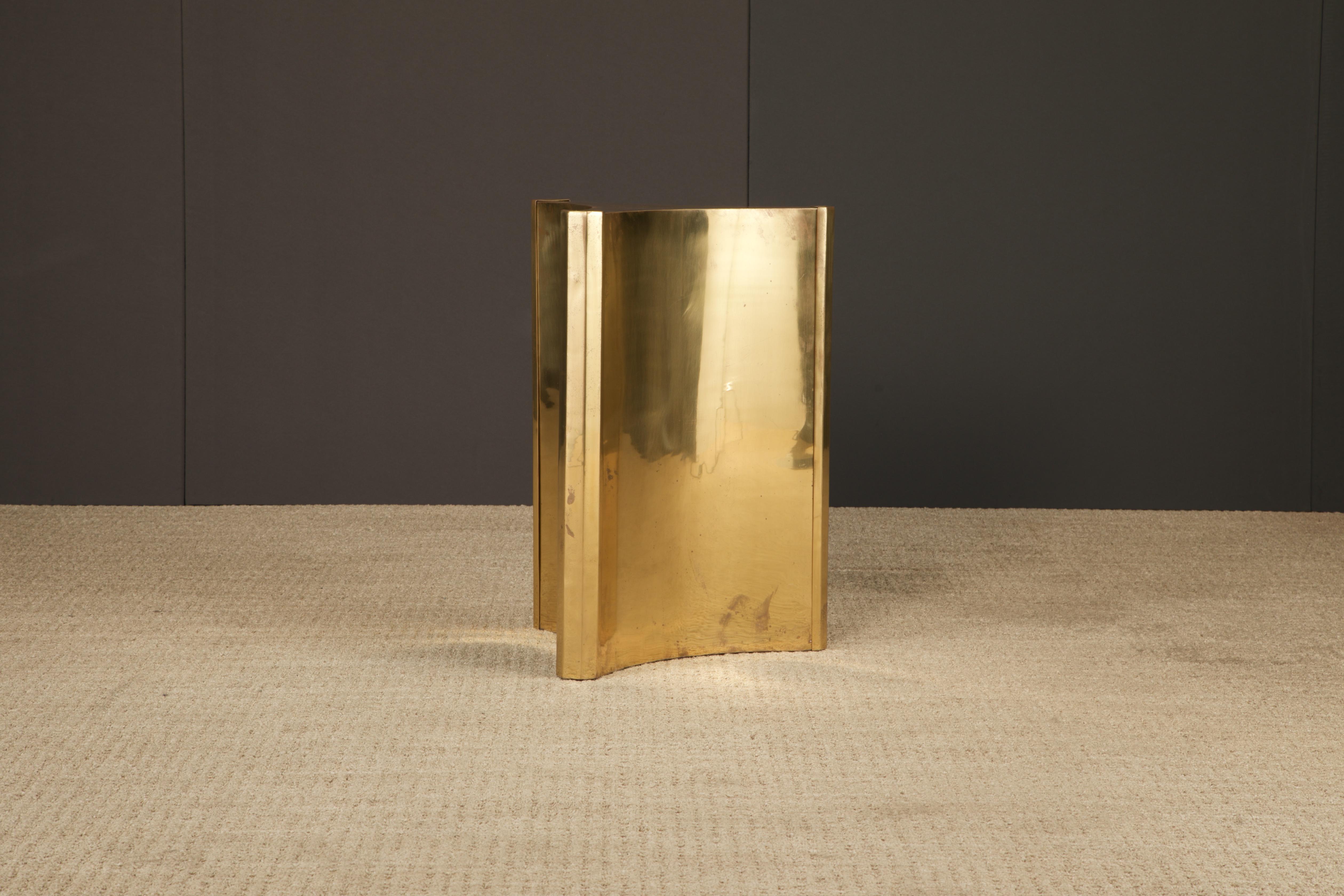 Mastercraft Brass 'Trilobi' Triangular Dining Table or Desk Bases, circa 1970 For Sale 4