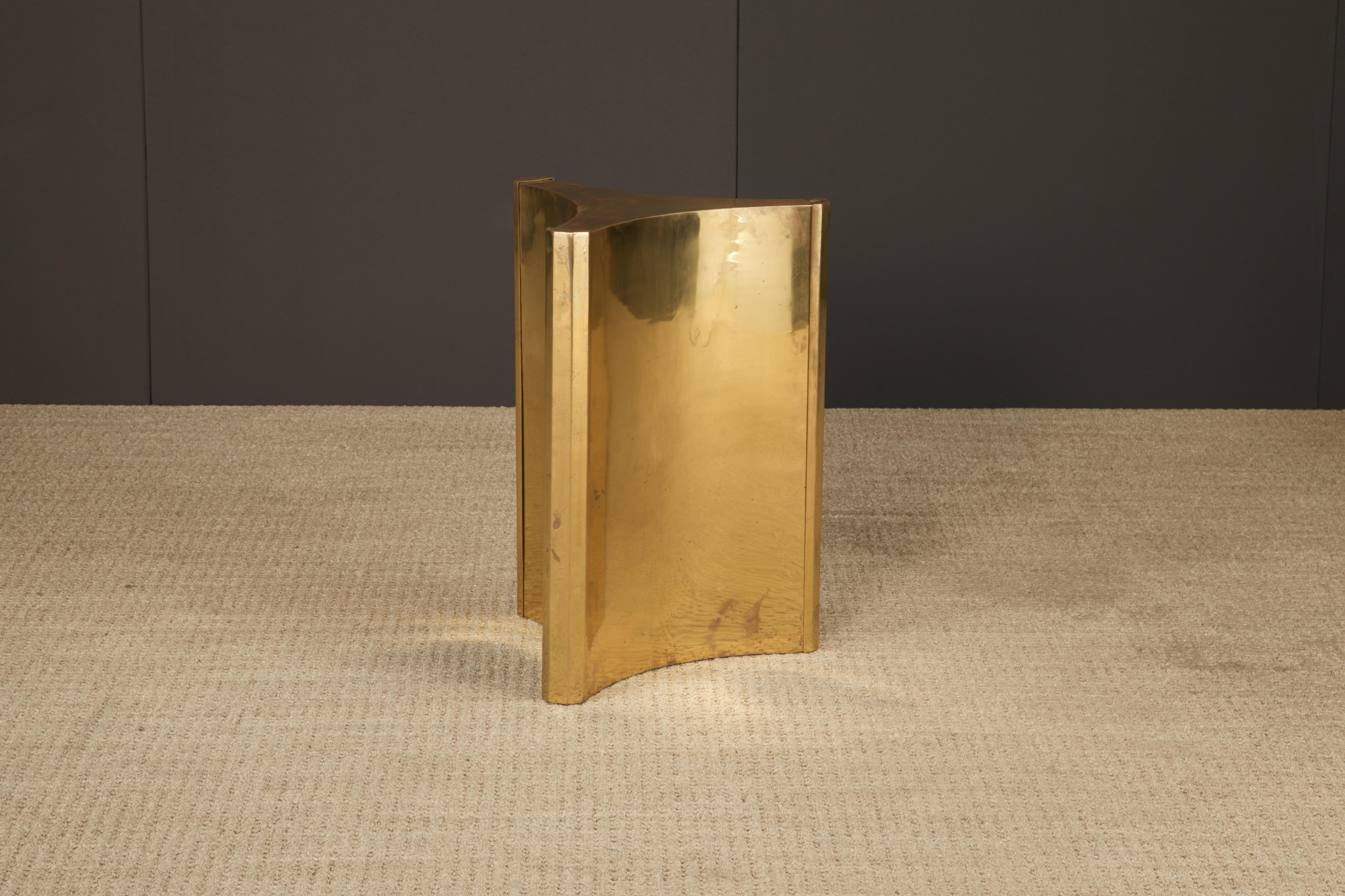 Mastercraft Brass 'Trilobi' Triangular Dining Table or Desk Bases, circa 1970 For Sale 5