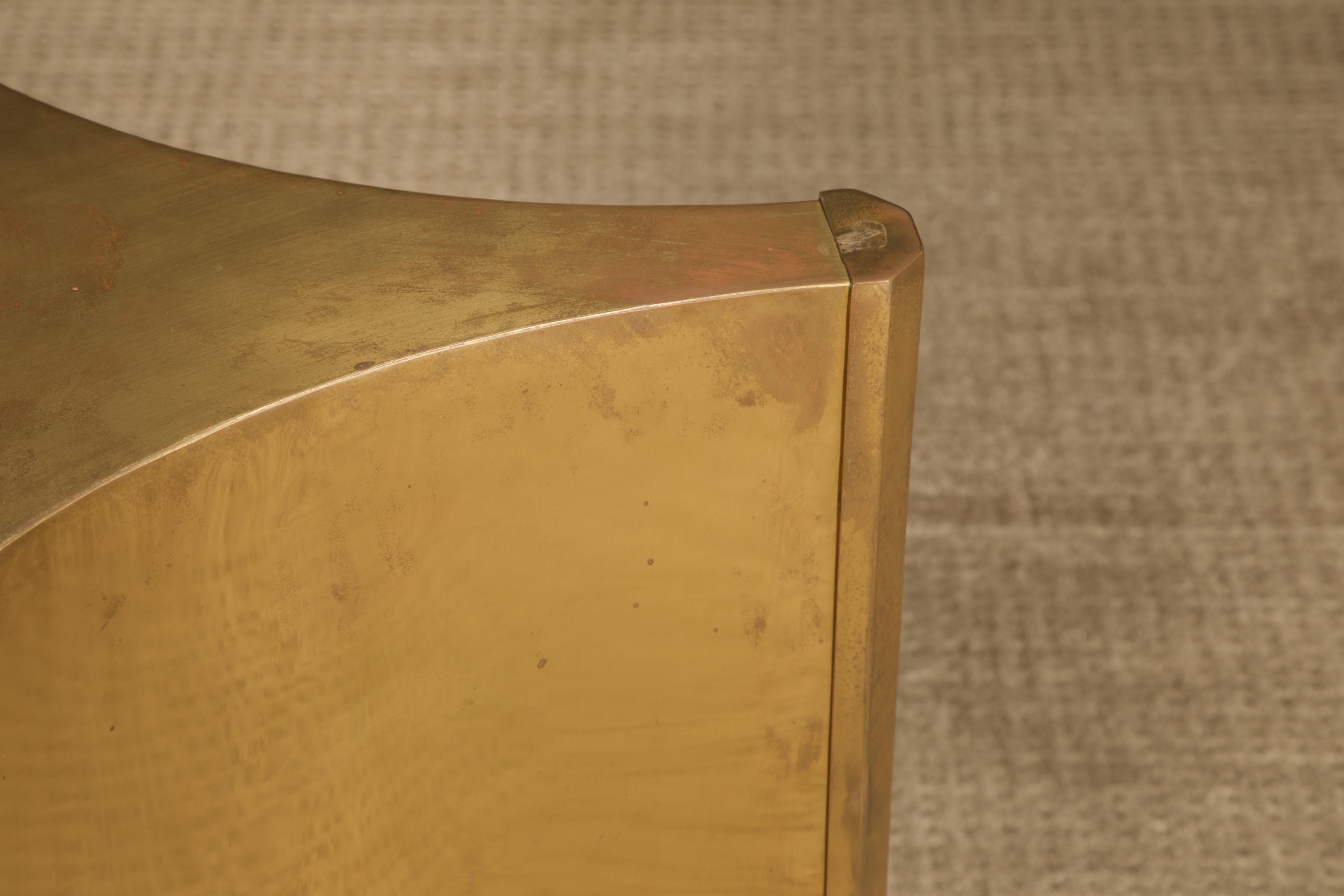 Mastercraft Brass 'Trilobi' Triangular Dining Table or Desk Bases, circa 1970 For Sale 6