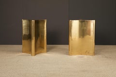 Mastercraft Brass 'Trilobi' Triangular Dining Table or Desk Bases, circa 1970