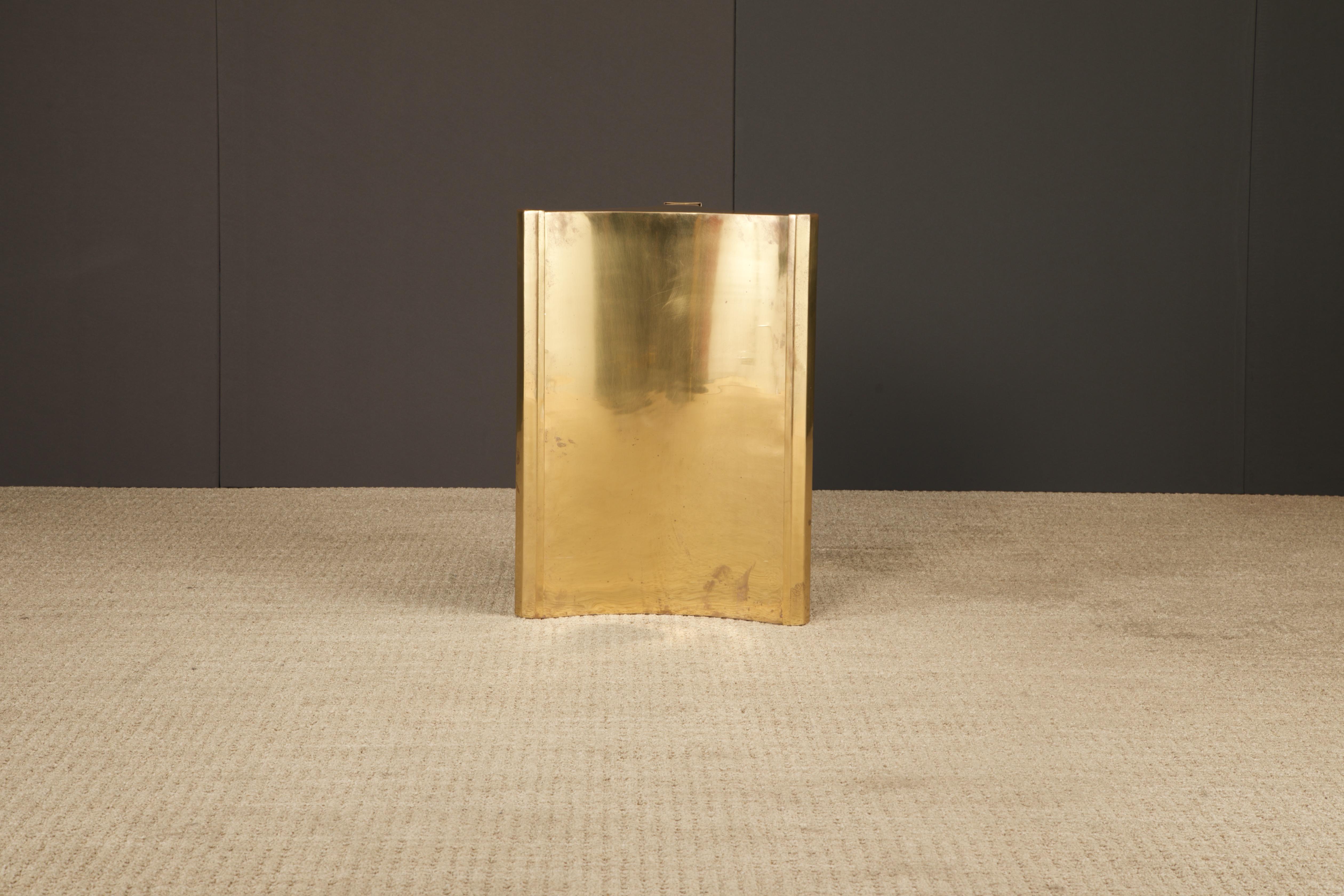 Late 20th Century Mastercraft Brass 'Trilobi' Triangular Dining Table or Desk Bases, circa 1970 For Sale
