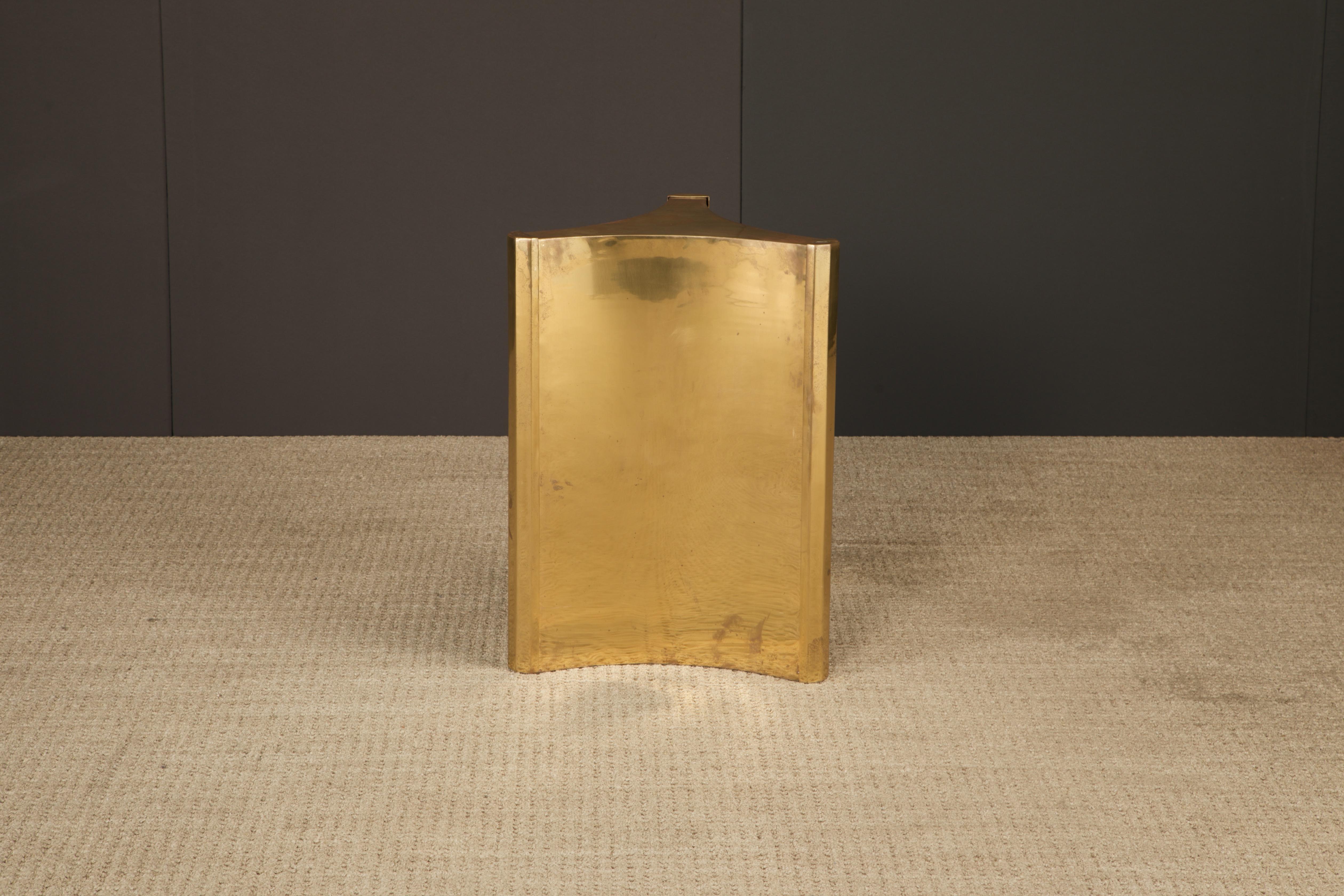 Mastercraft Brass 'Trilobi' Triangular Dining Table or Desk Bases, circa 1970 For Sale 1
