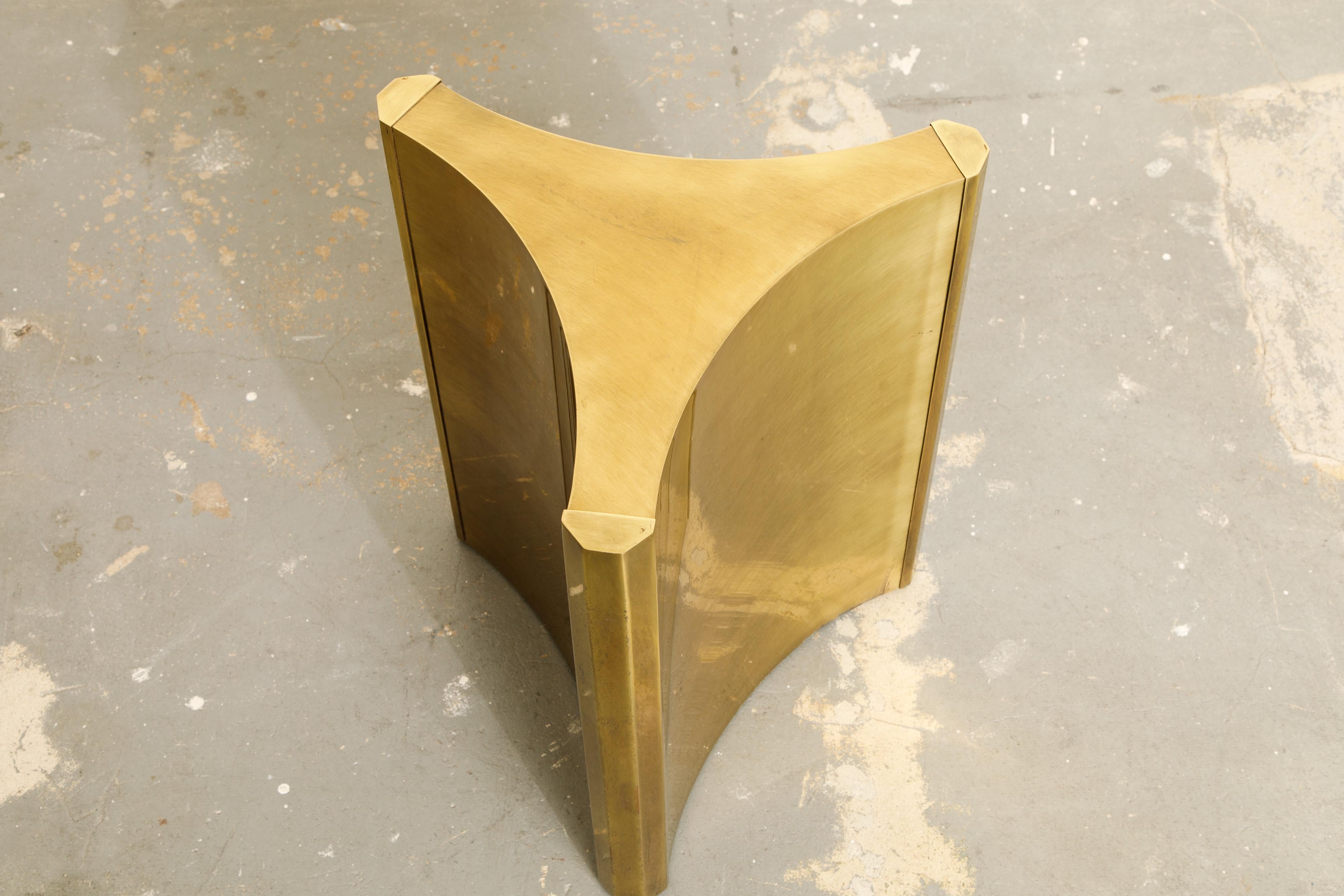 Mastercraft Brass 'Trilobi' Triangular Dining Table or Desk Bases, circa 1970 1