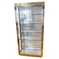 Mastercraft Brass Vintage Display Cabinet with Lighting, 1950s