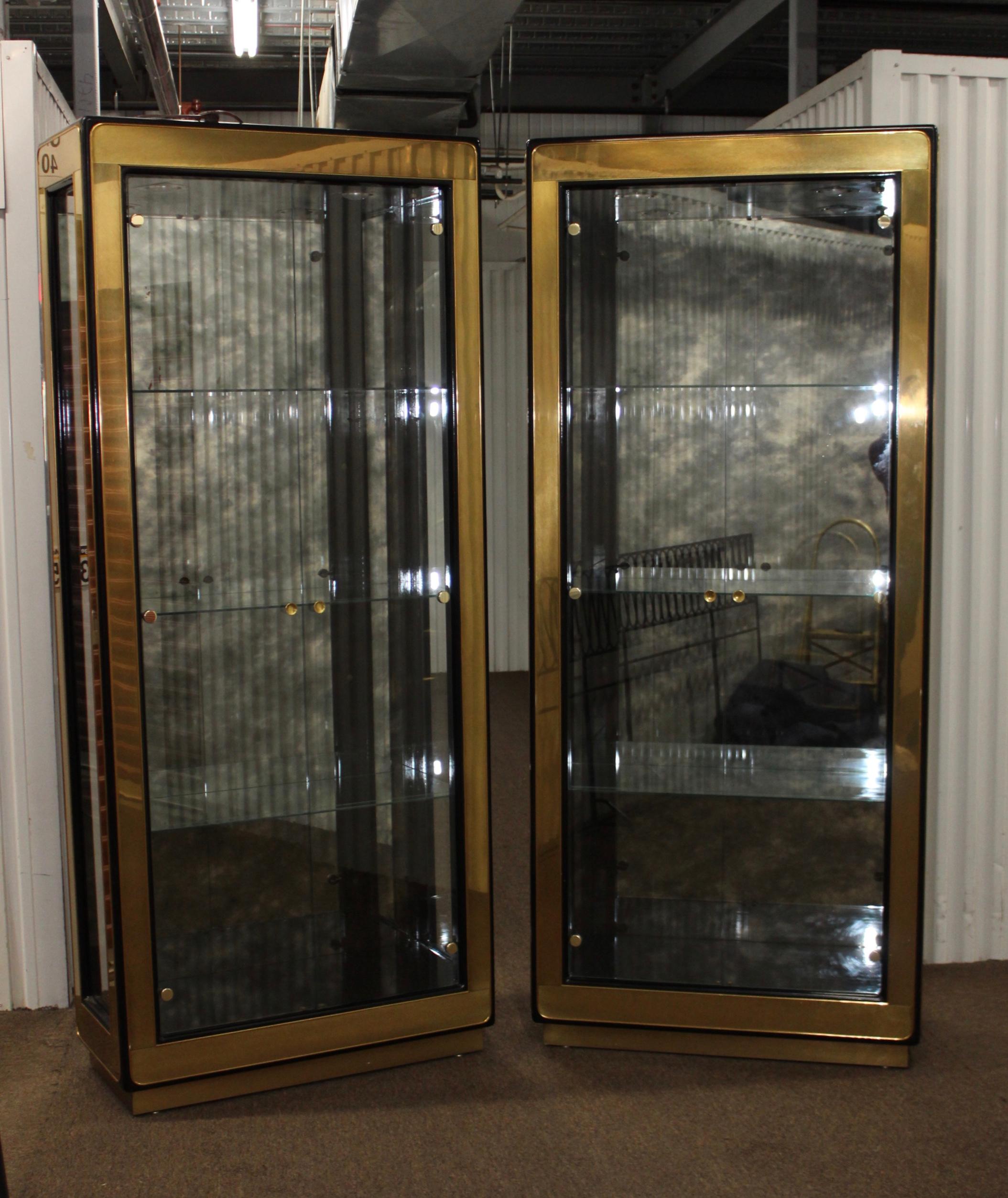 American Mastercraft Brass Vitrine Cabinets