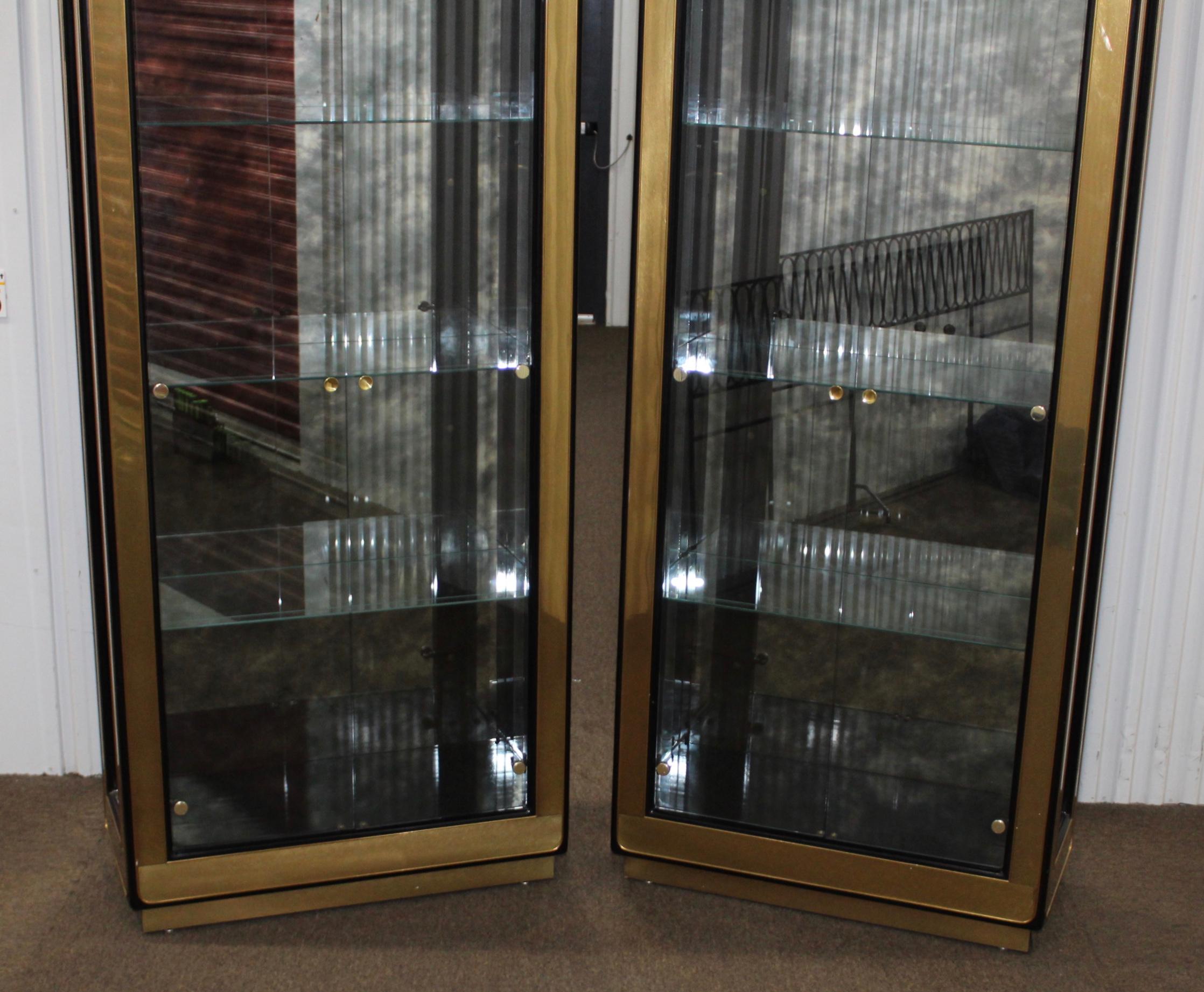Mastercraft Brass Vitrine Cabinets In Good Condition In New York, NY