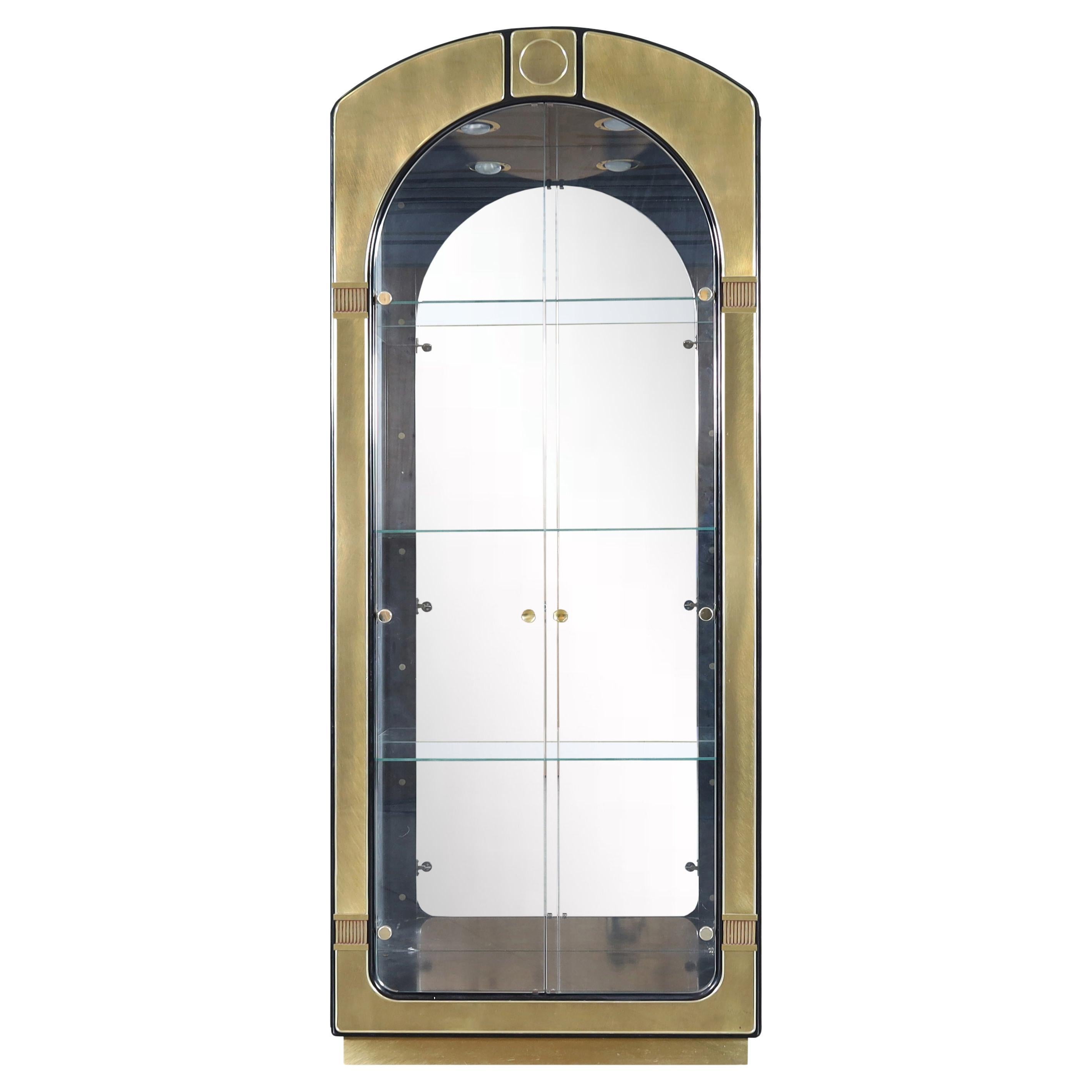 Mastercraft Brass Vitrine / Display Cabinet For Sale