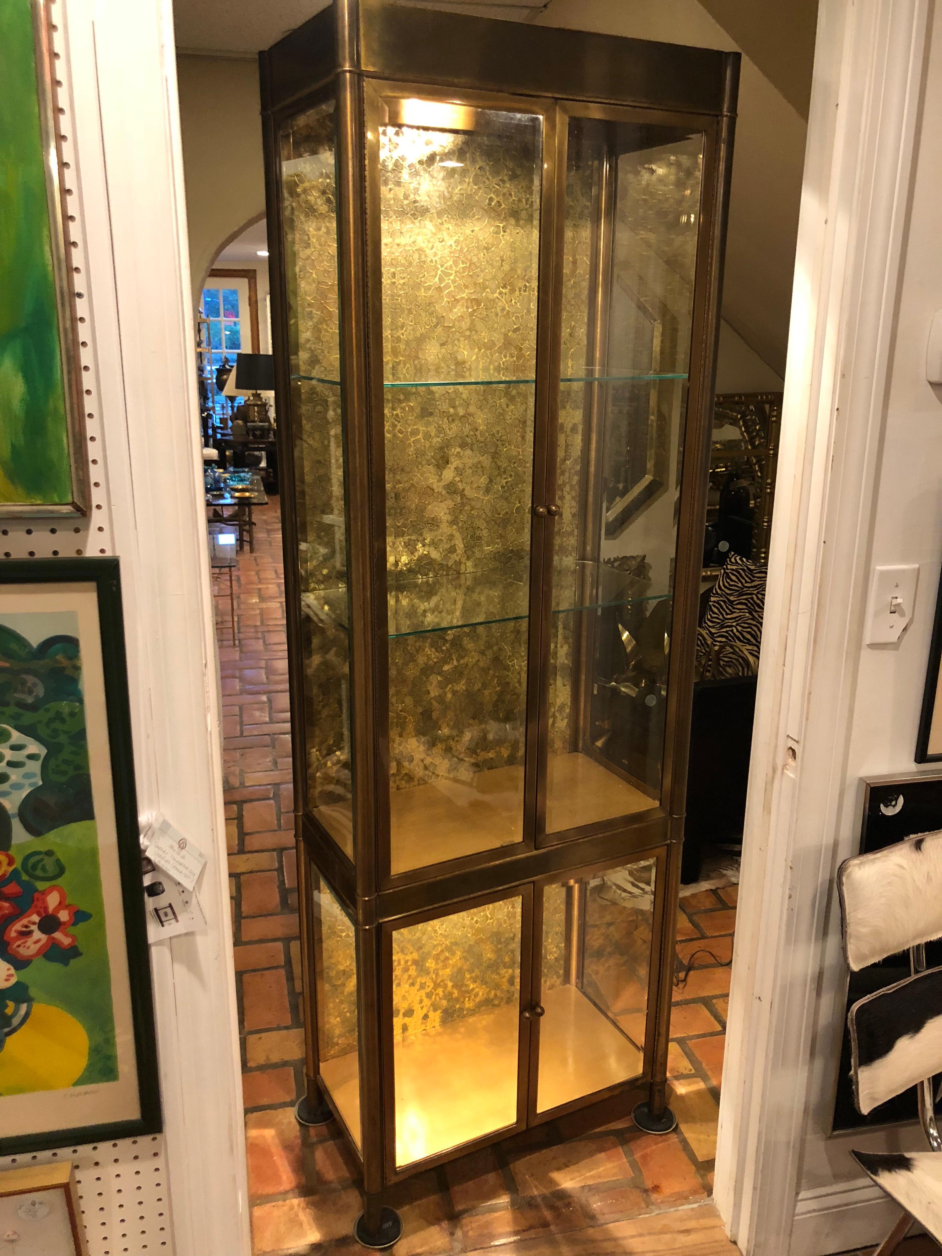 Hollywood Regency Mastercraft Brass Vitrine or Etagere