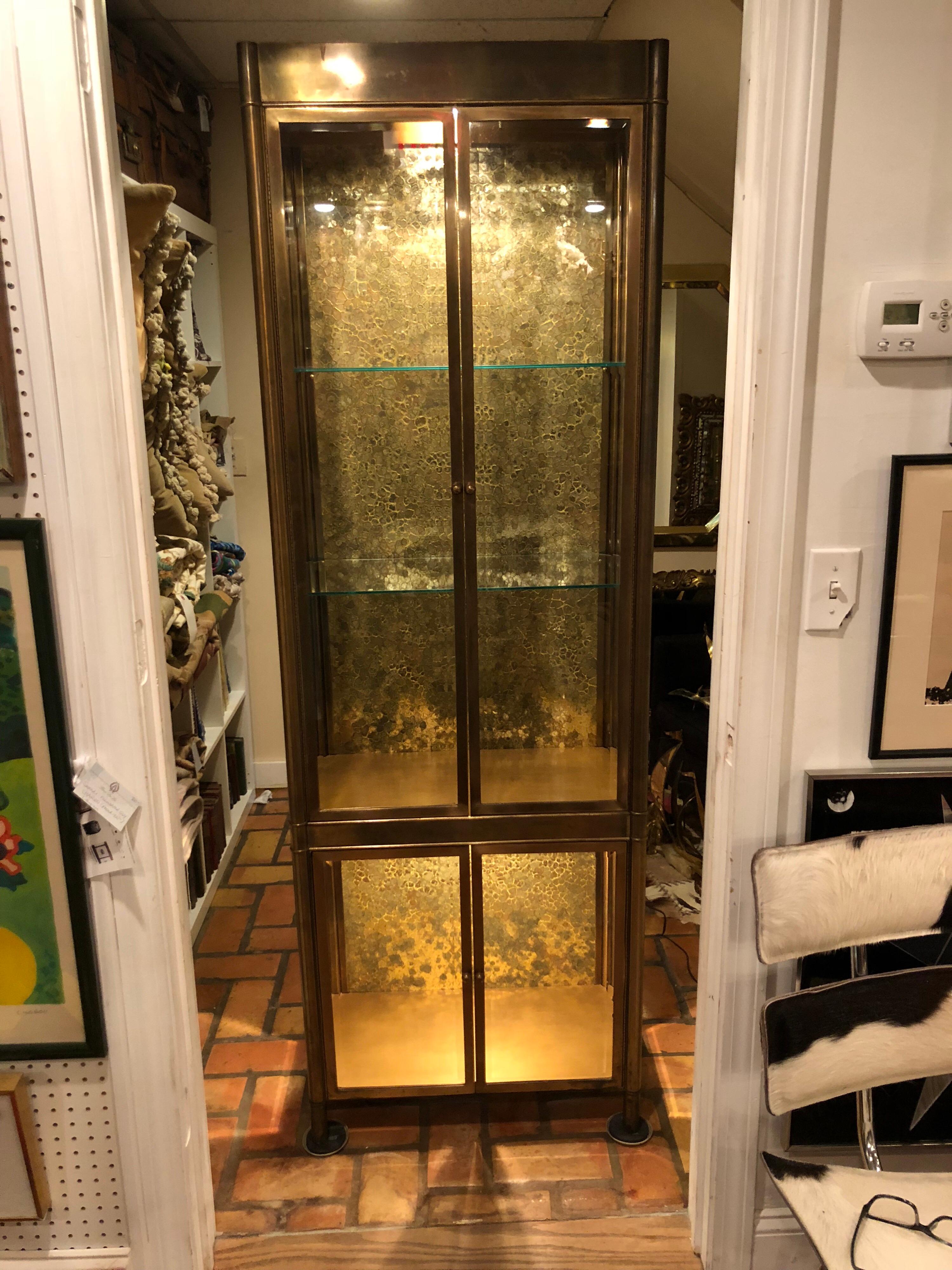 Late 20th Century Mastercraft Brass Vitrine or Etagere