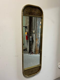 Mastercraft Brass Wall Mirror, Bamboo Look, Modern Design, 1970s, USA