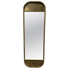 Mastercraft Brass Wall Mirror, Bamboo Look, Modern Design, 1970s, USA
