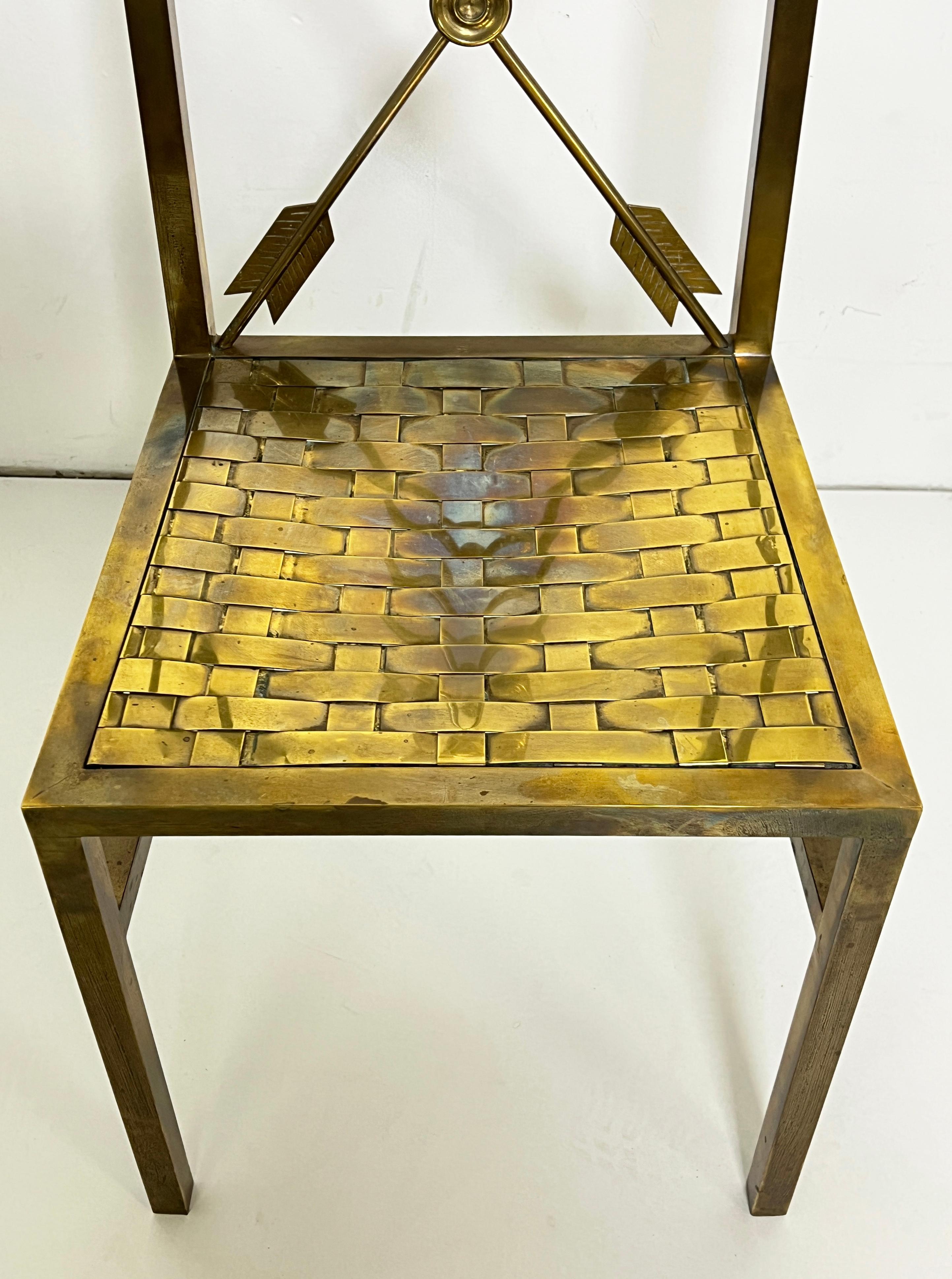 Mid-20th Century Mastercraft Brass Writing Desk and Chair Circa 1960s For Sale
