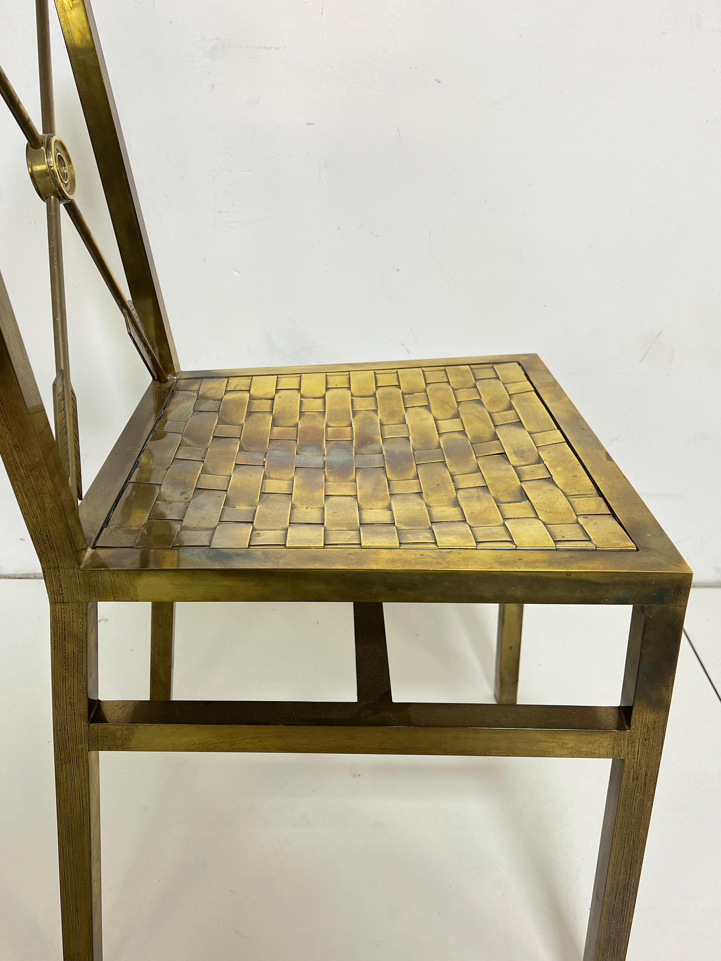 Mastercraft Brass Writing Desk and Chair Circa 1960s For Sale 1