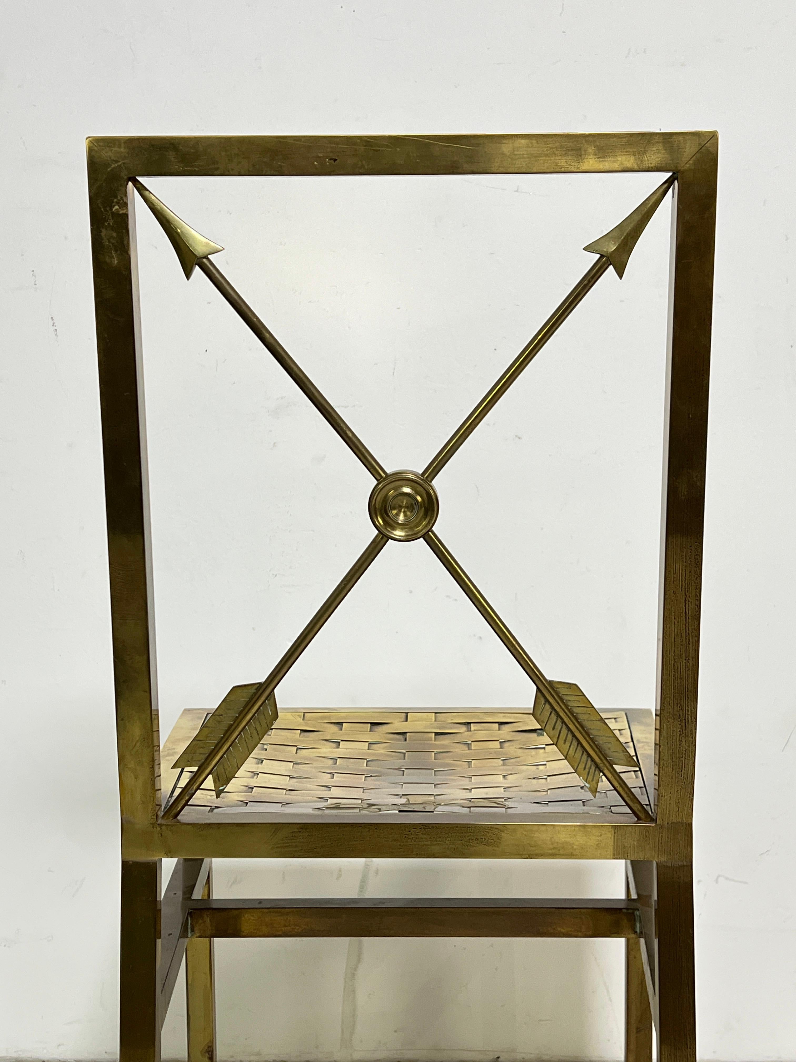 Mastercraft Brass Writing Desk and Chair Circa 1960s For Sale 2