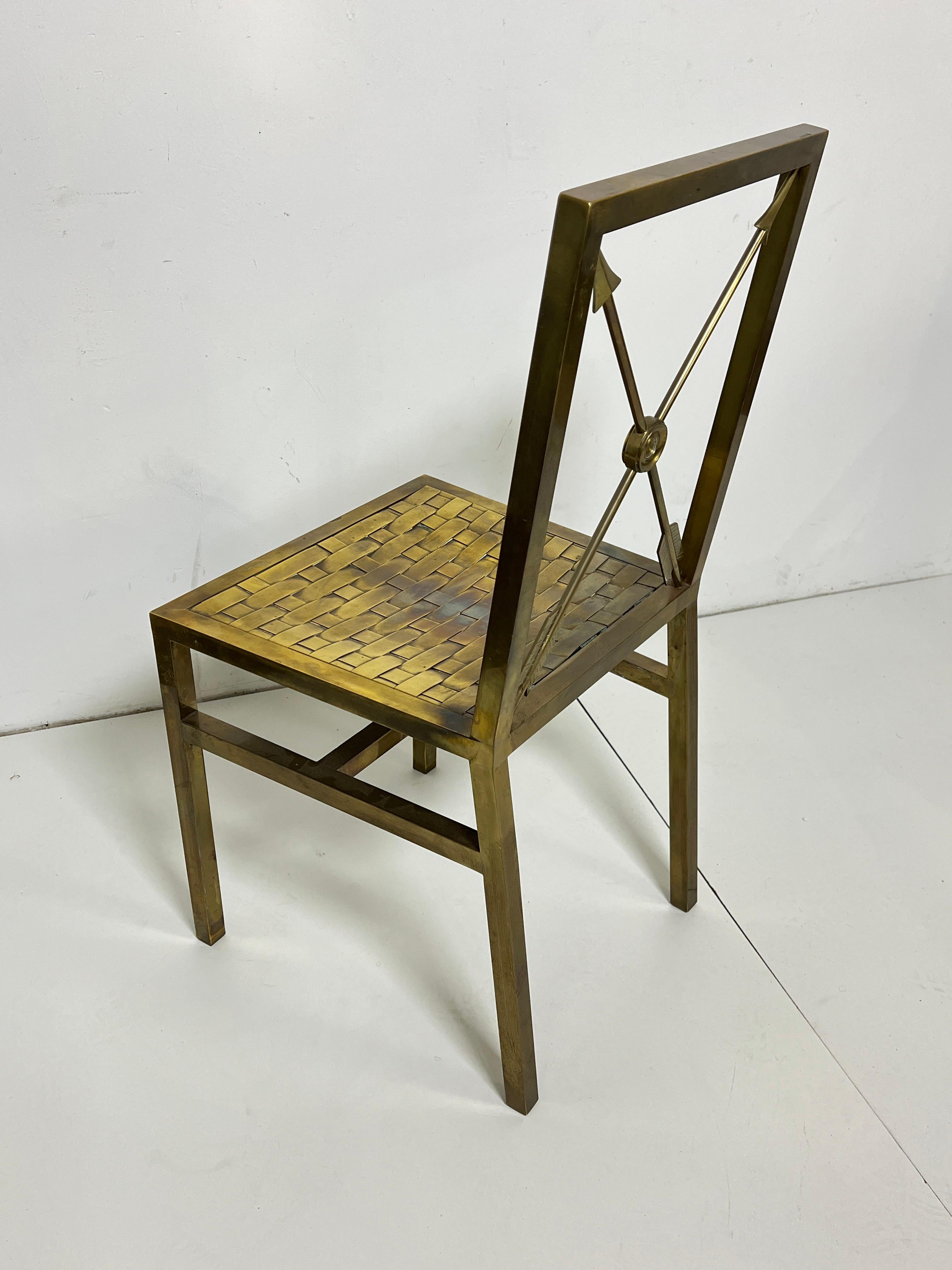 Mastercraft Brass Writing Desk and Chair Circa 1960s For Sale 3