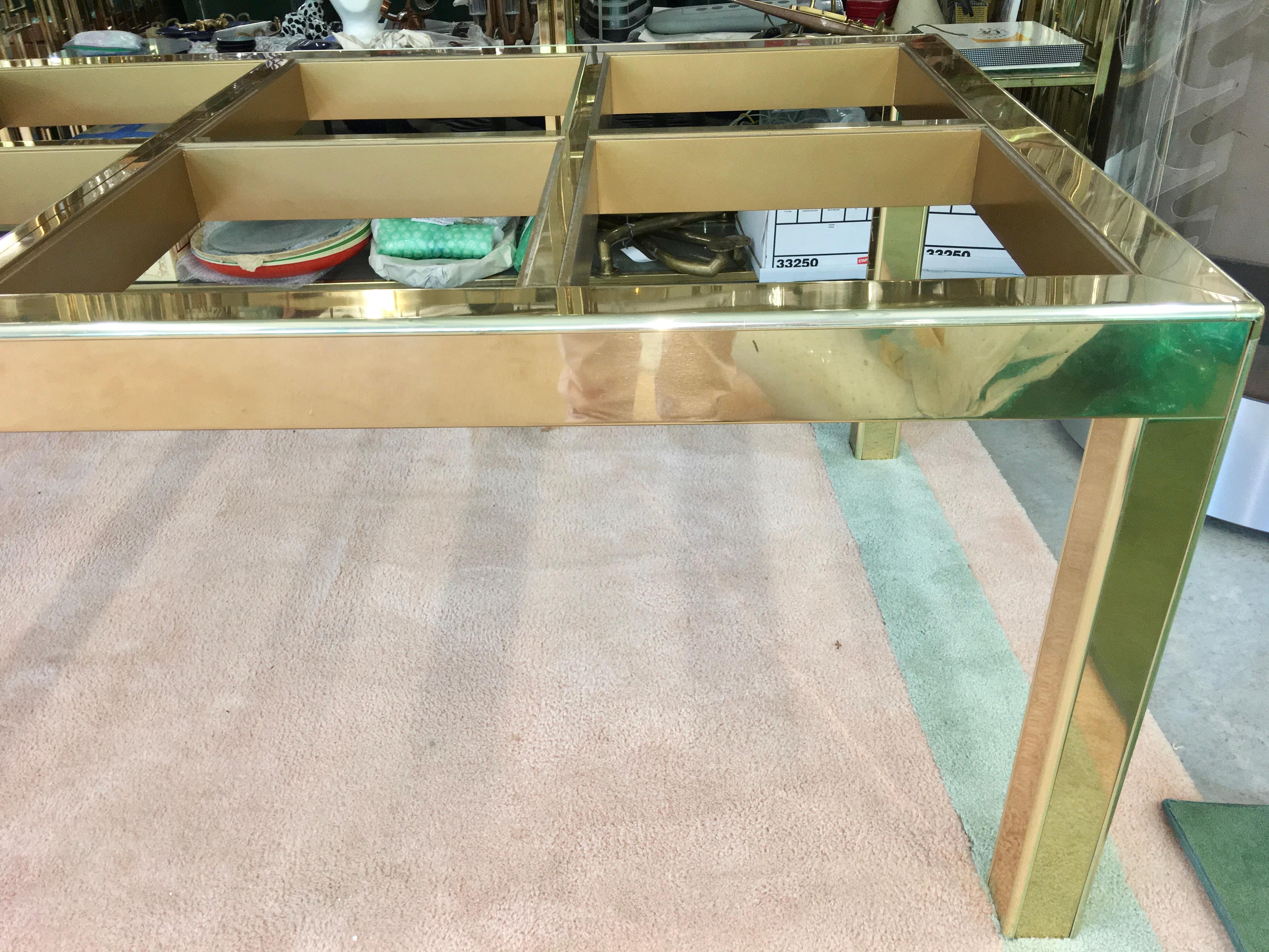 Mastercraft Bronze Mirror and Brass Dining Table (SATURDAY SALE) For Sale 10
