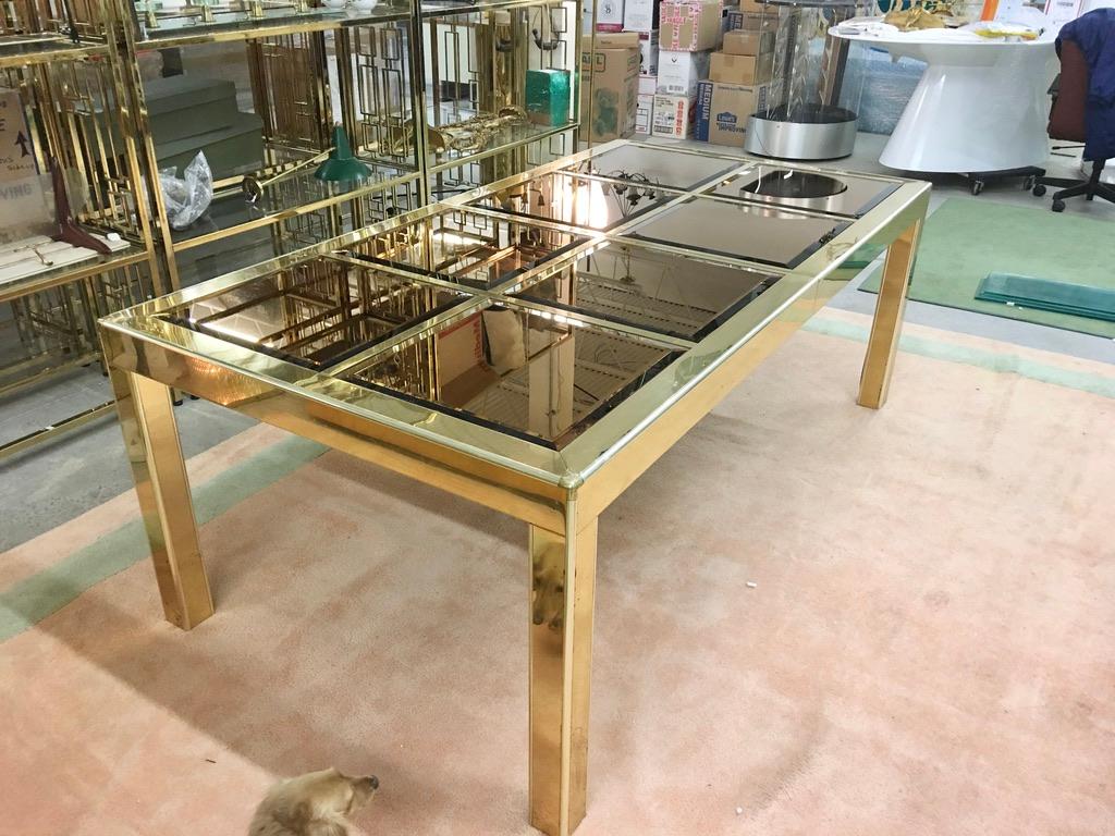 Mastercraft Bronze Mirror and Brass Dining Table (SATURDAY SALE) For Sale 2