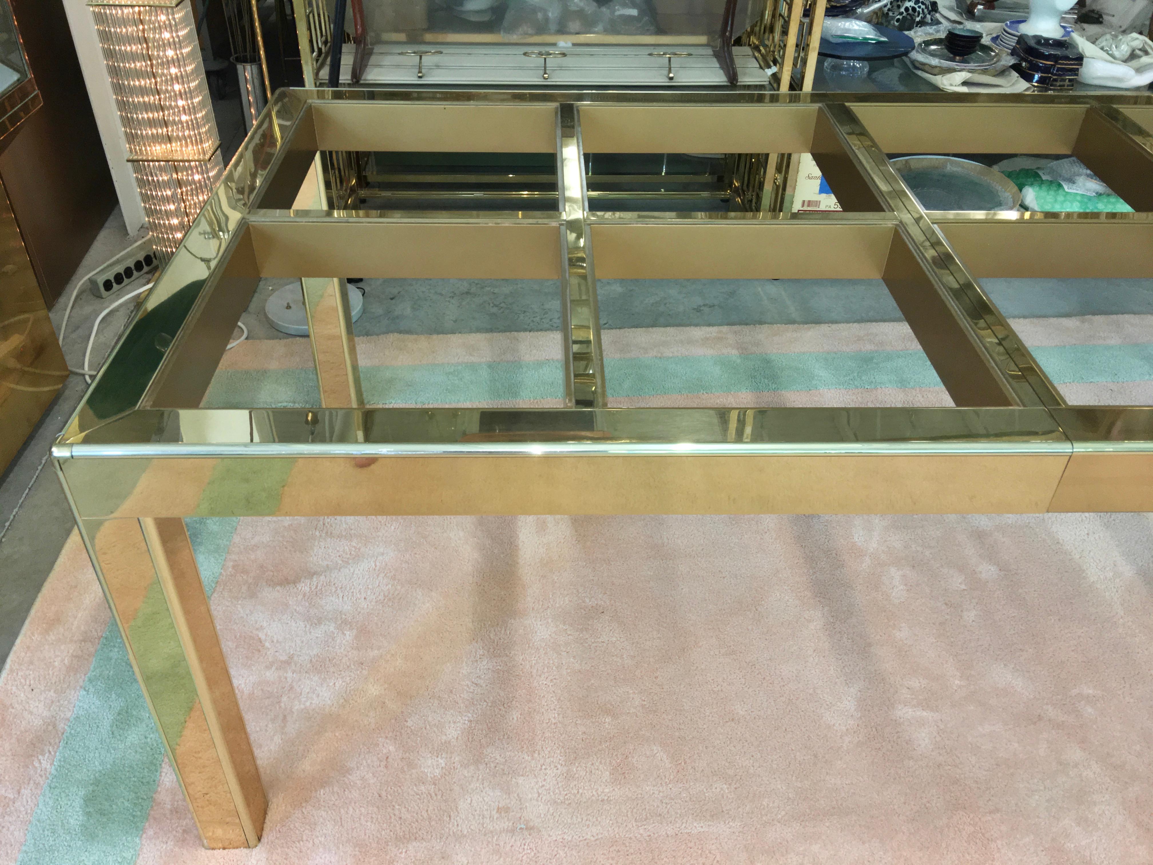 Mastercraft Bronze Mirror and Brass Dining Table (SATURDAY SALE) For Sale 7