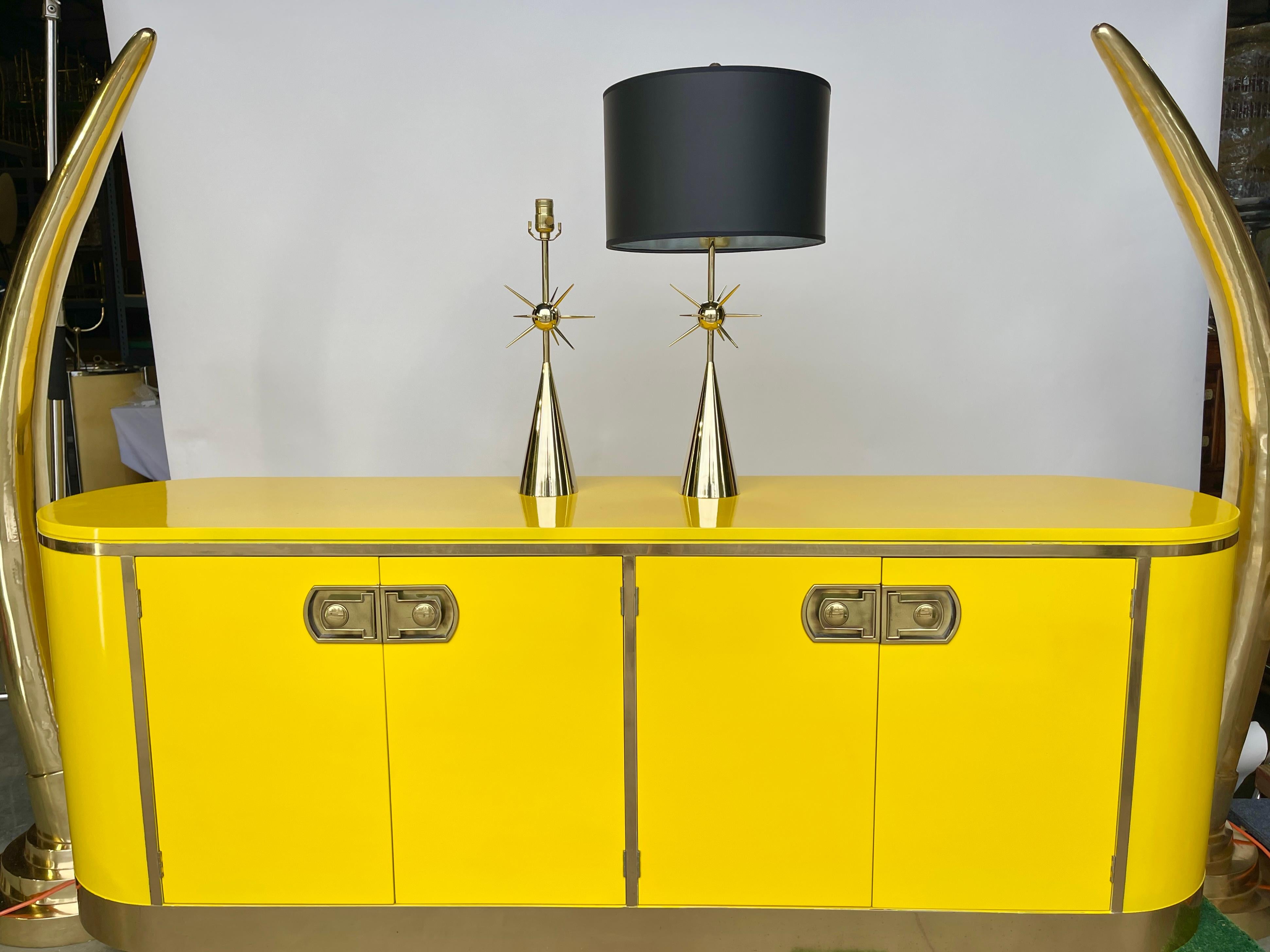 Mastercraft Buffet in Polished Brass and Yellow High Gloss Lacquer 1