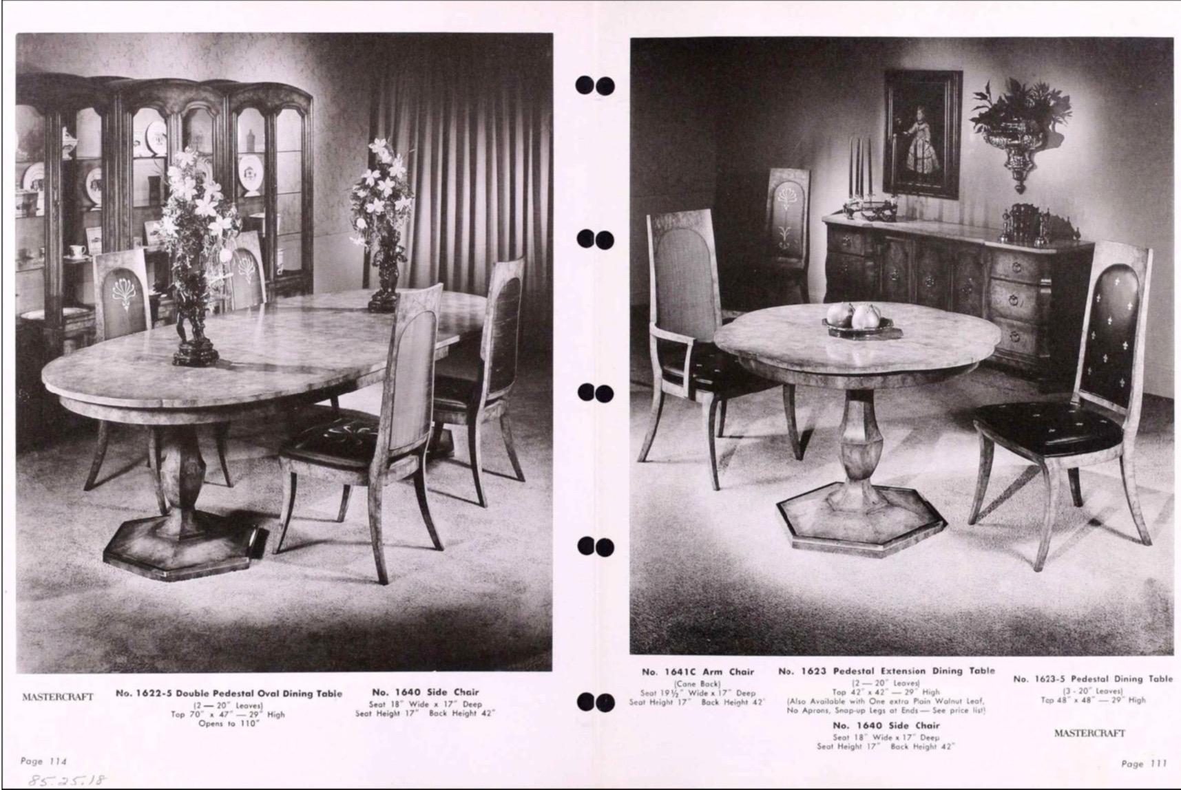Table de salle à manger à rallonge Mastercraft et six chaises  en vente 10