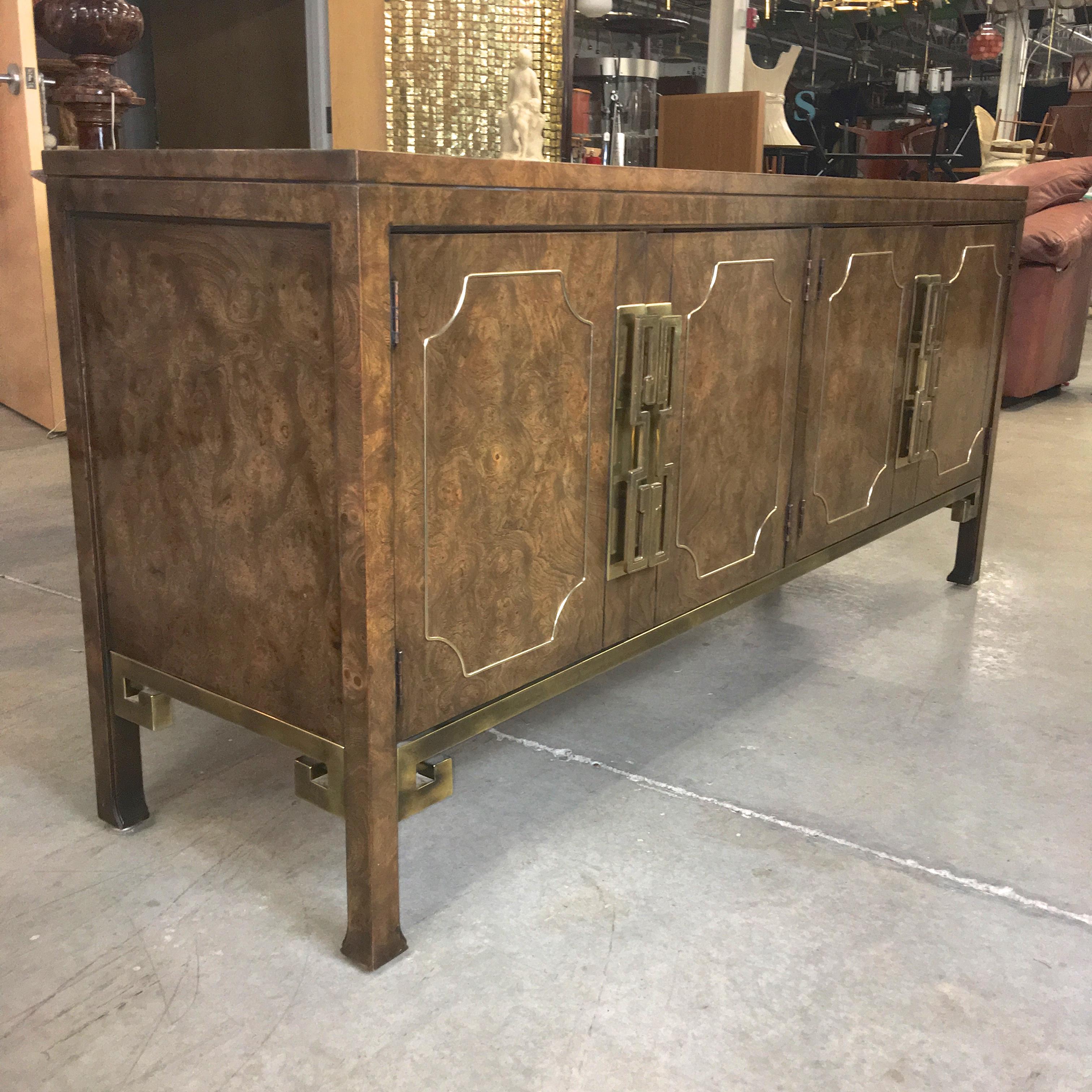 Mastercraft Burl and Brass Sideboard Buffet (SATURDAY SALE) 5