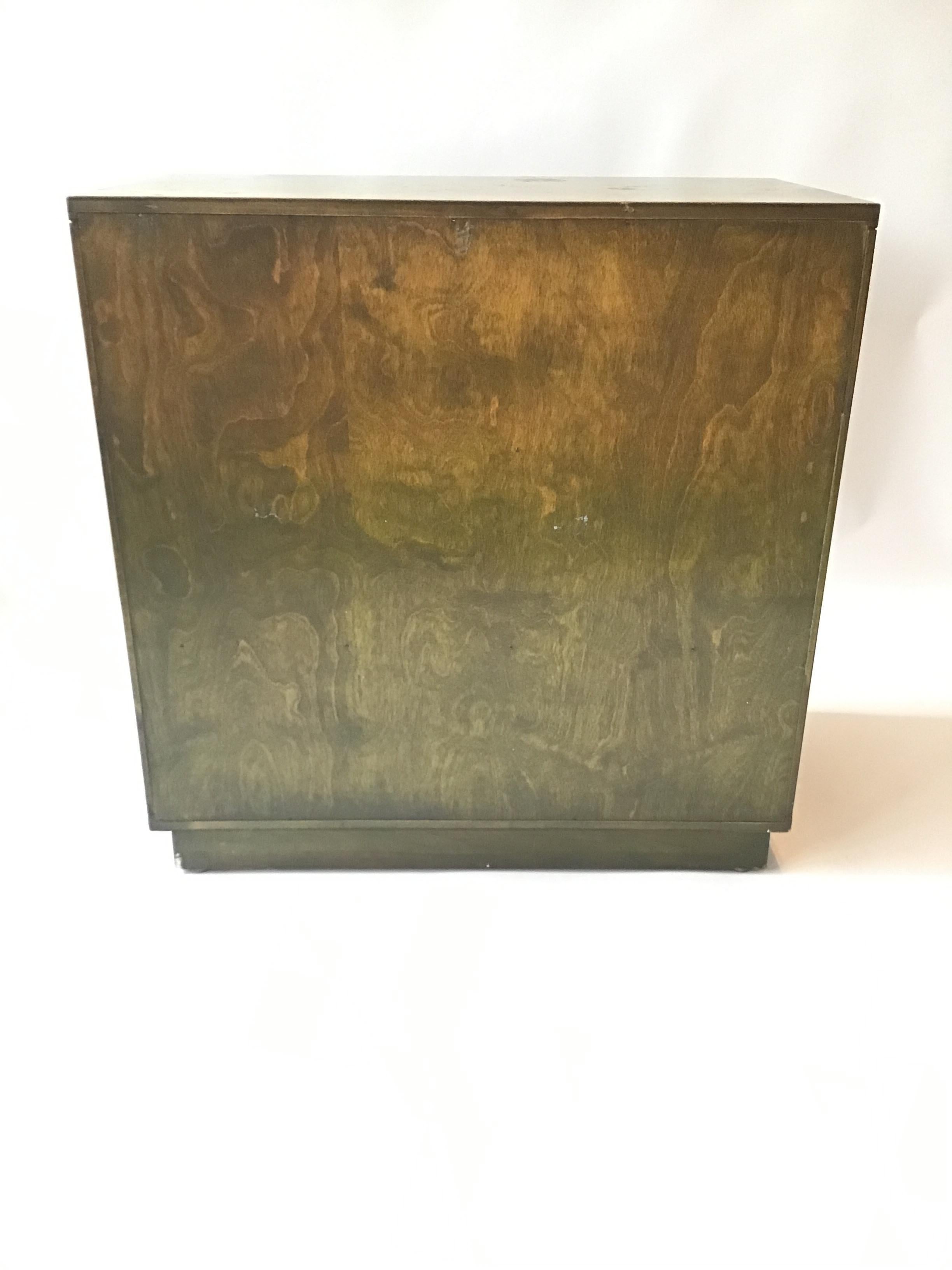 Mastercraft Burl Chest in Green Tint For Sale 3