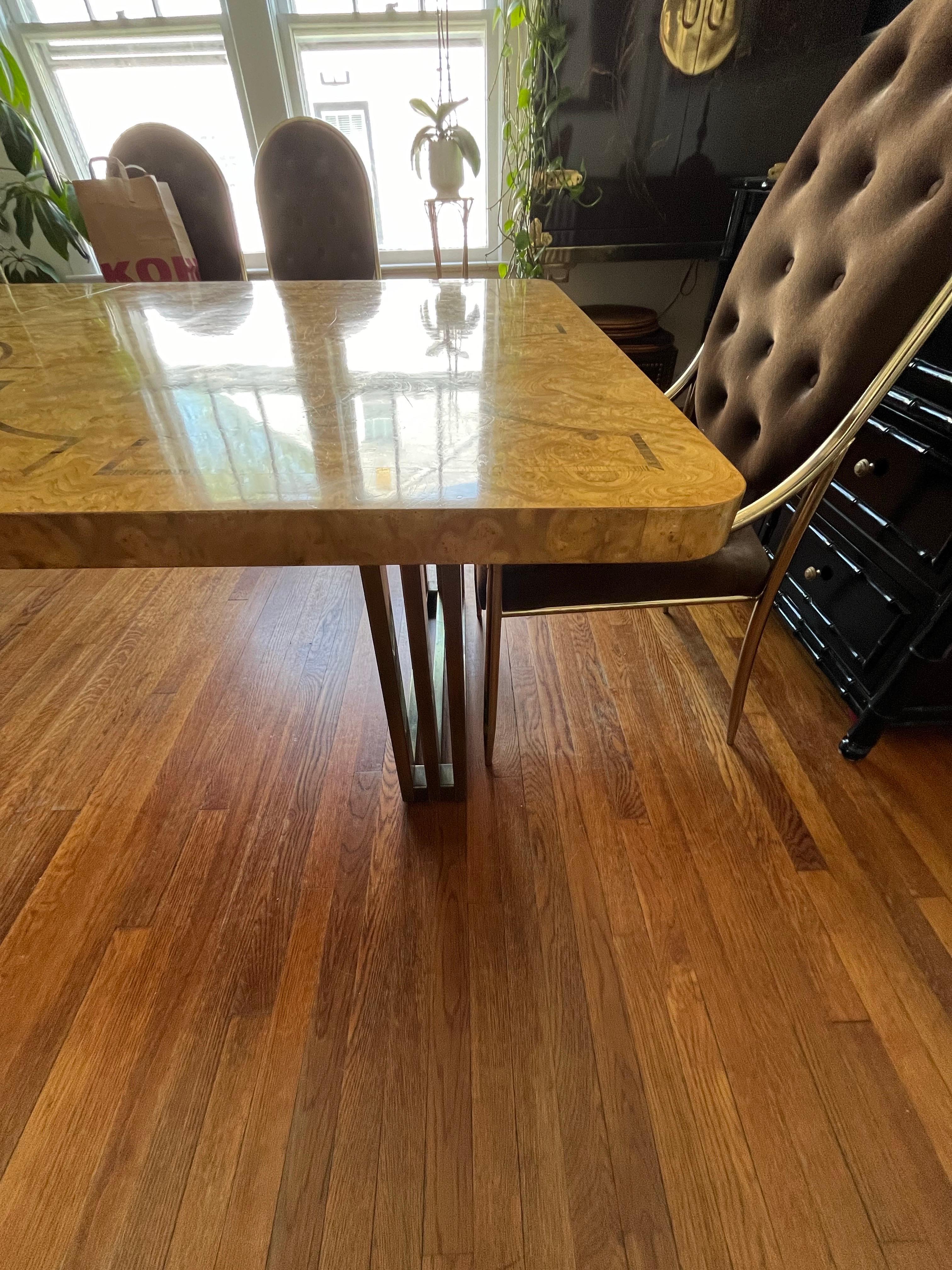 American Mastercraft Burl Dining Table For Sale