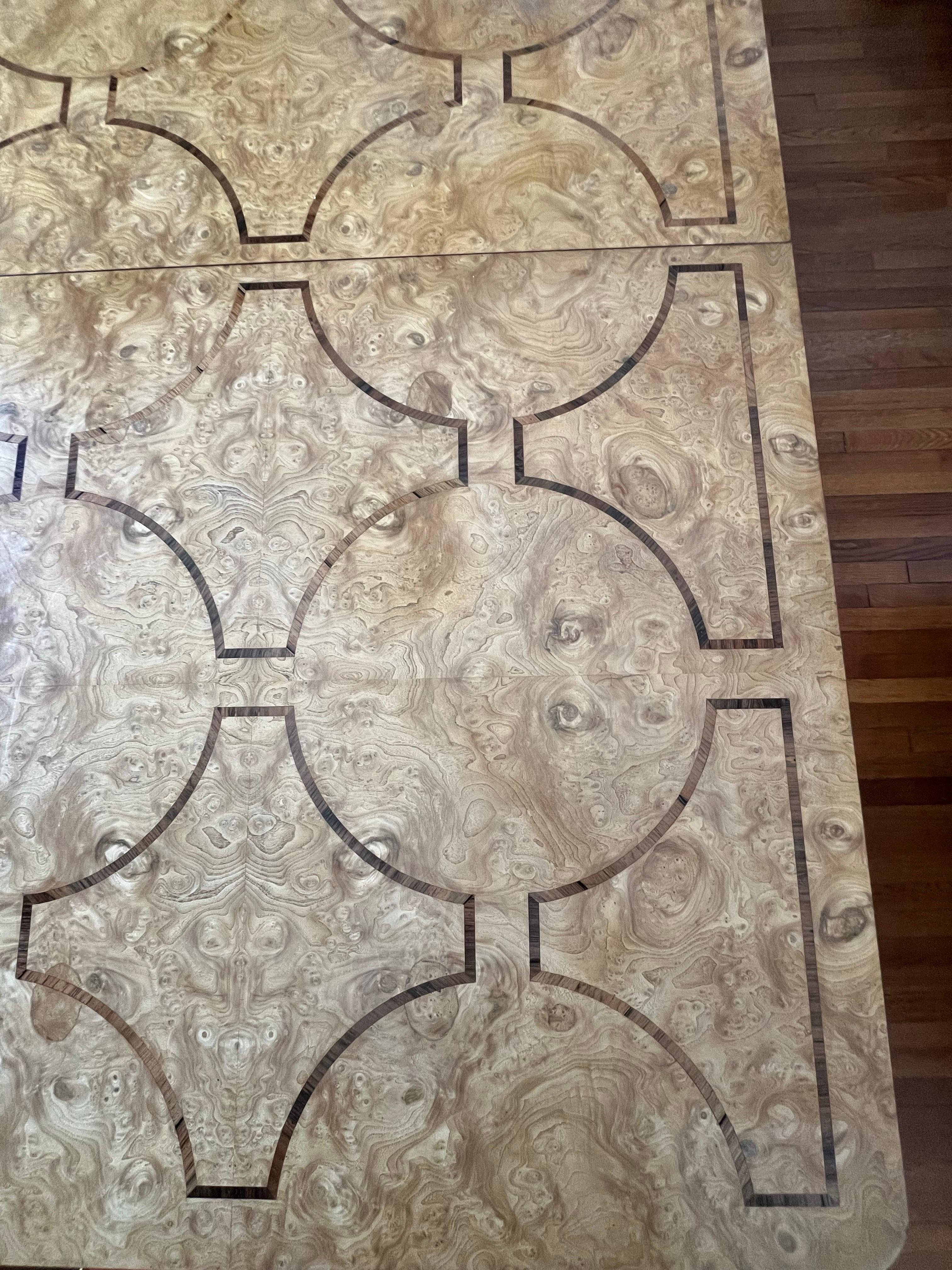 Ash Mastercraft Burl Dining Table For Sale