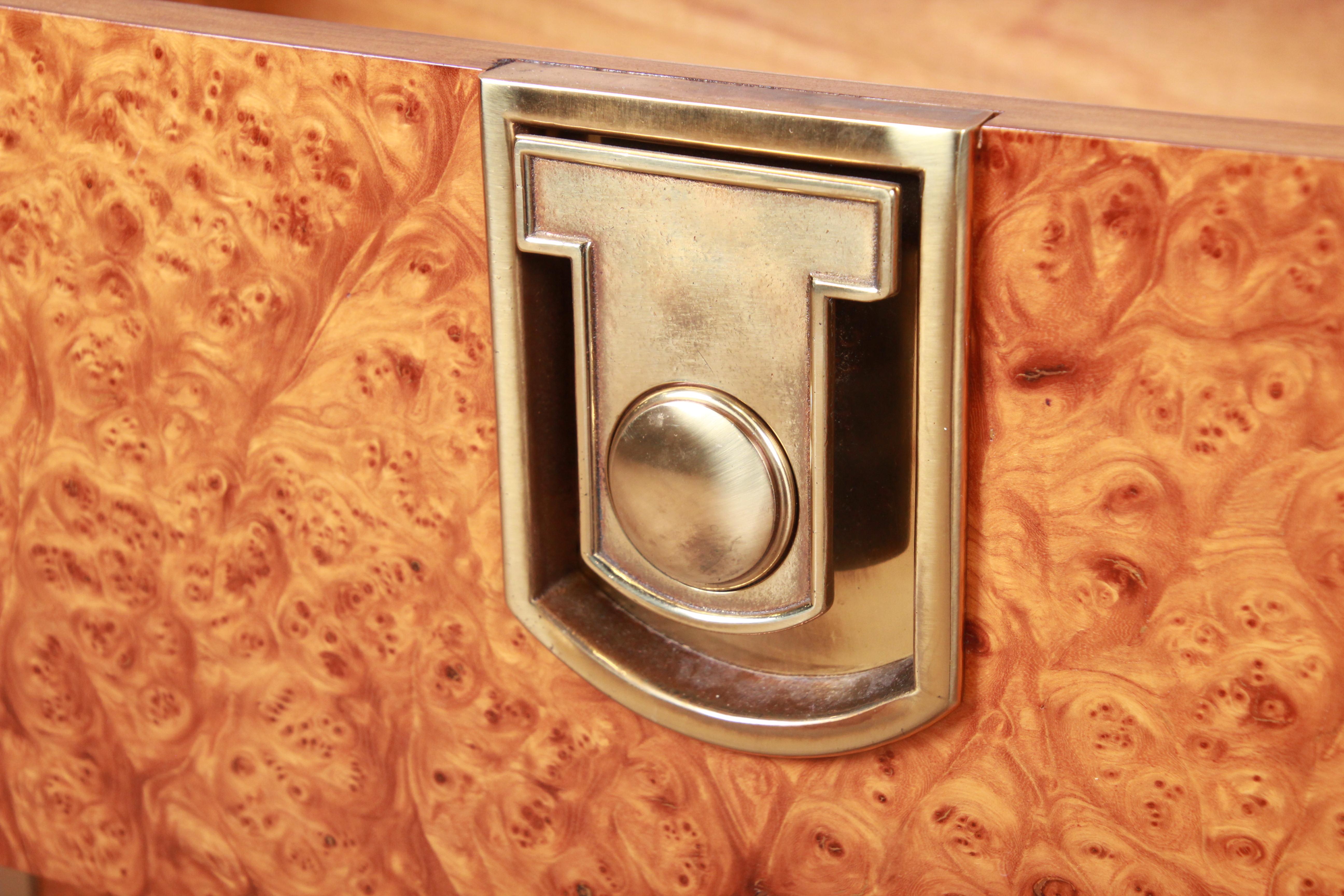 Mastercraft Burl, Rosewood, and Brass Chest of Drawers, circa 1970s 5