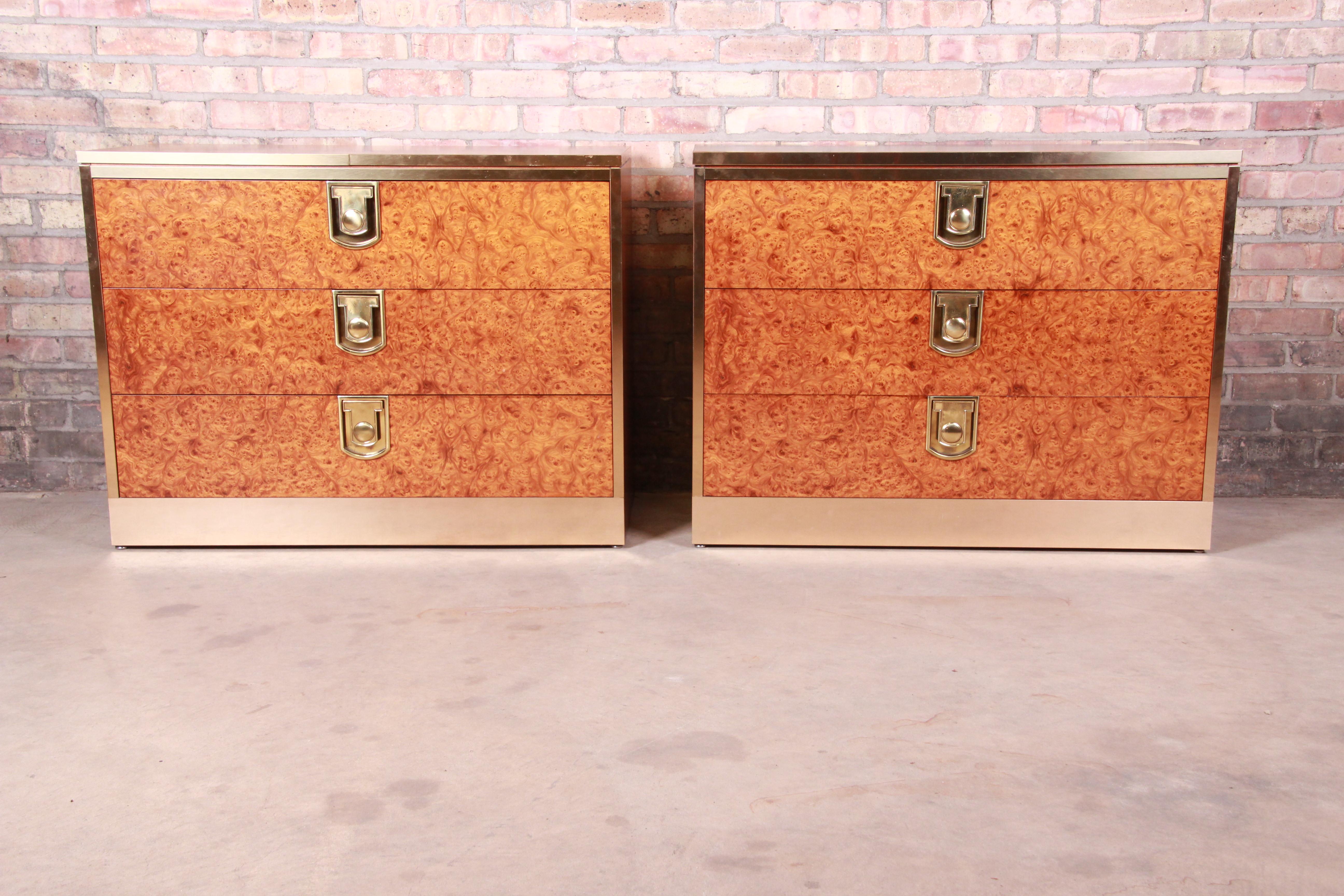 Mastercraft Burl, Rosewood, and Brass Chest of Drawers, circa 1970s 8