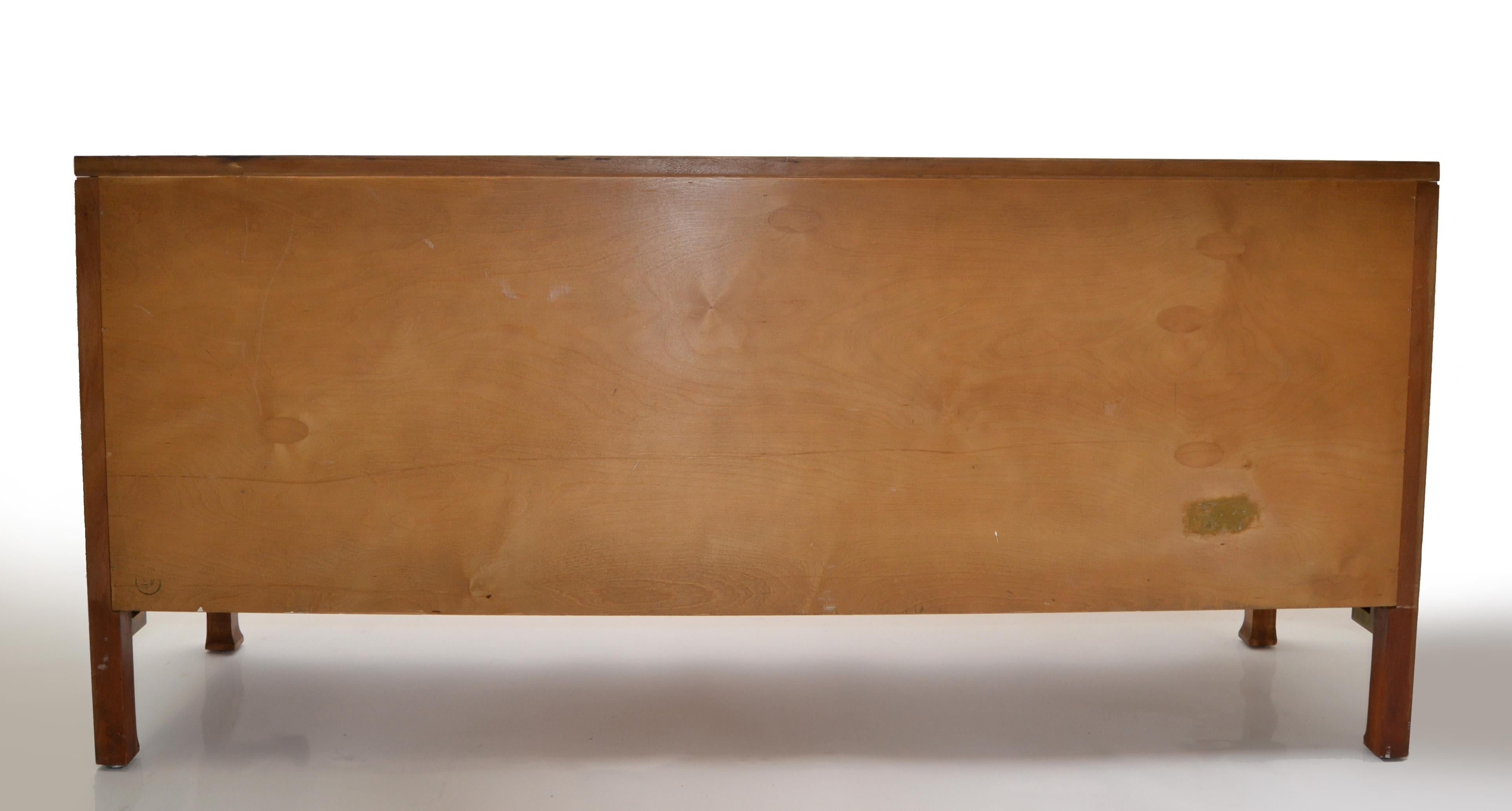 Mastercraft Burl Wood Brass Greek Key Detail Credenza Sideboard William Doezema For Sale 5