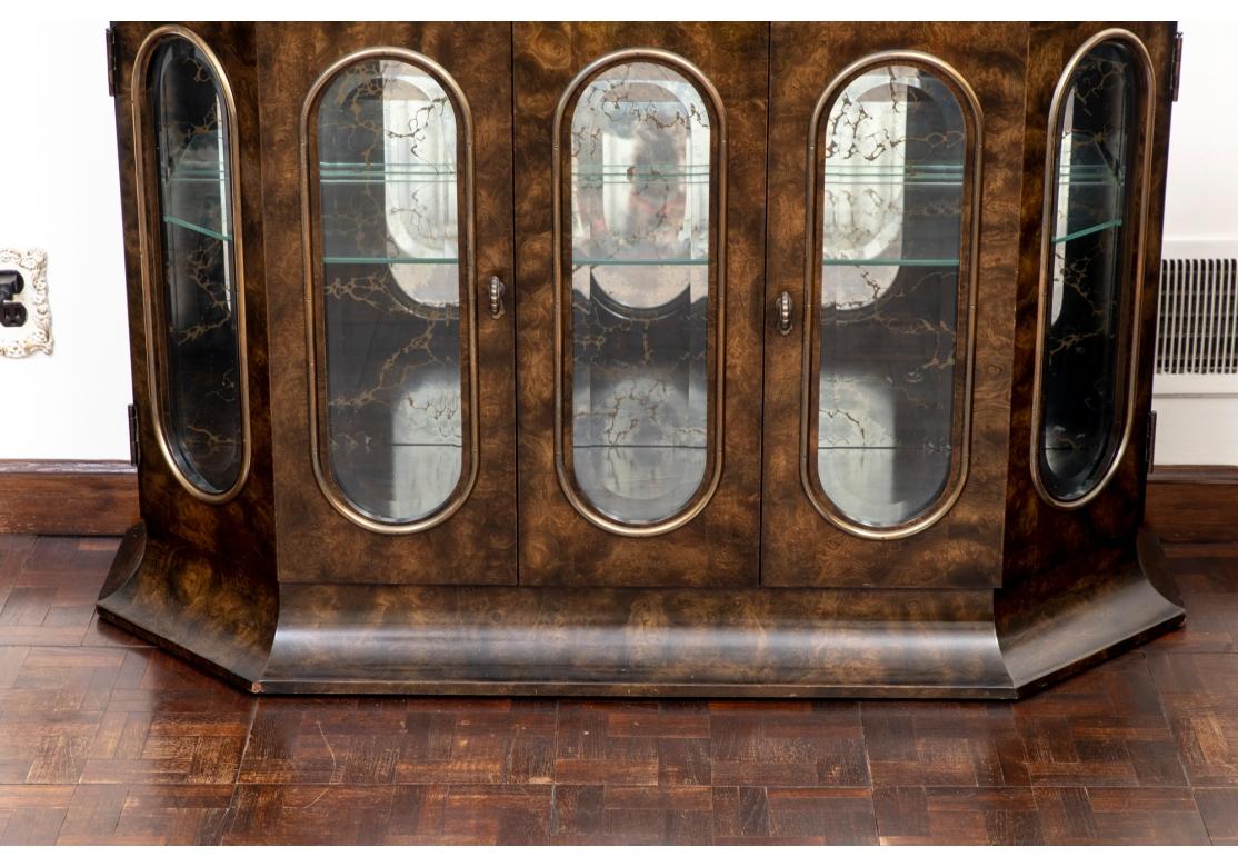 Mastercraft Burl Wood Curio Display Cabinet Vitrine For Sale 5