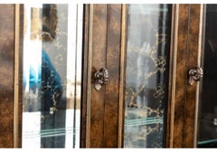 Mastercraft Burl Wood Curio Display Cabinet Vitrine