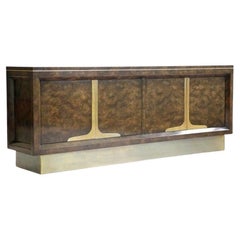 Mastercraft Burled Amboyna Wood and Brass Sideboard / Credenza