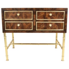 Mastercraft Burled Wood Chest on Stand, USA, 1970s