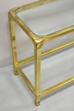 Mastercraft Burnished Brass and Glass Console Sofa Hall Table