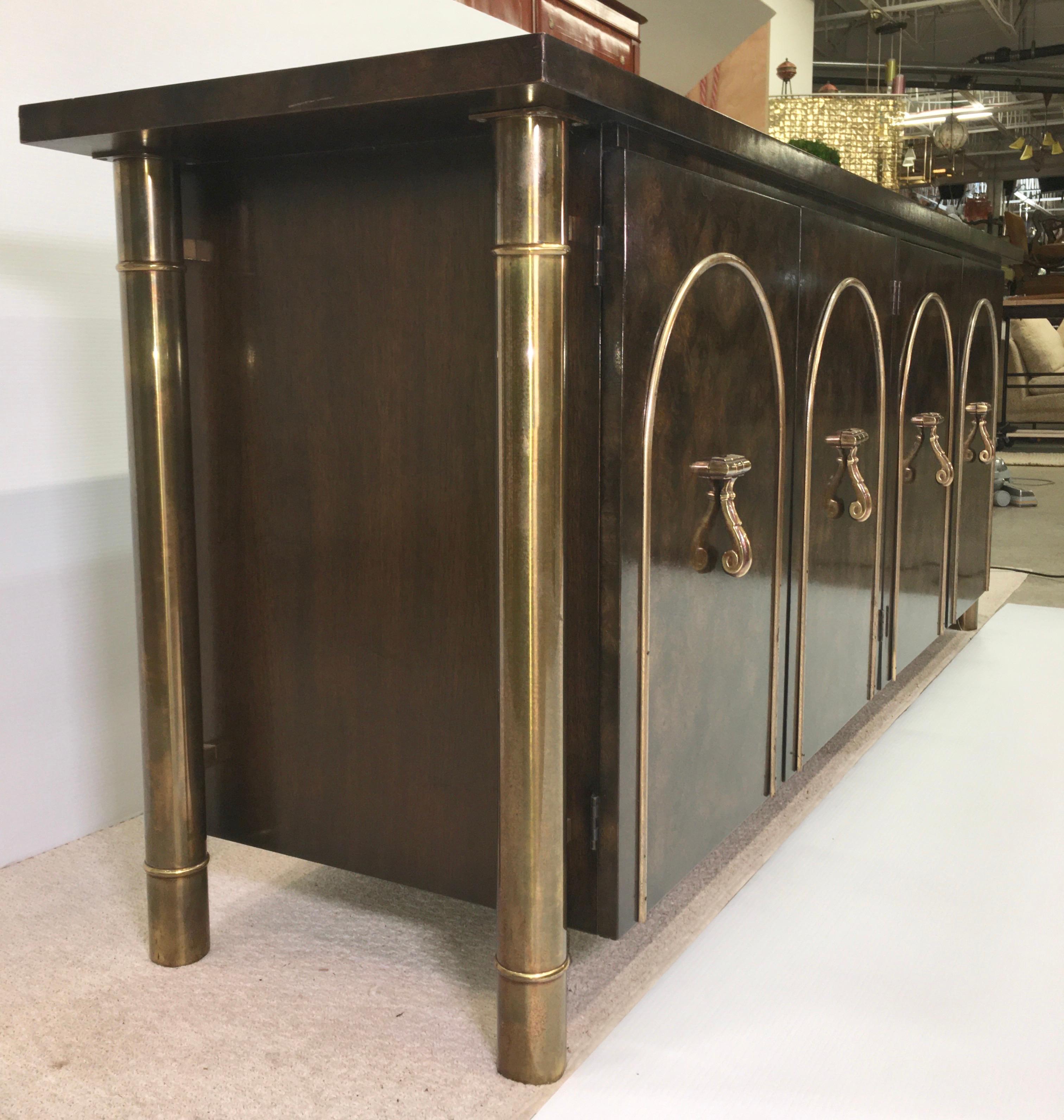 Mastercraft Carpathian Elm and Brass Sideboard For Sale 5