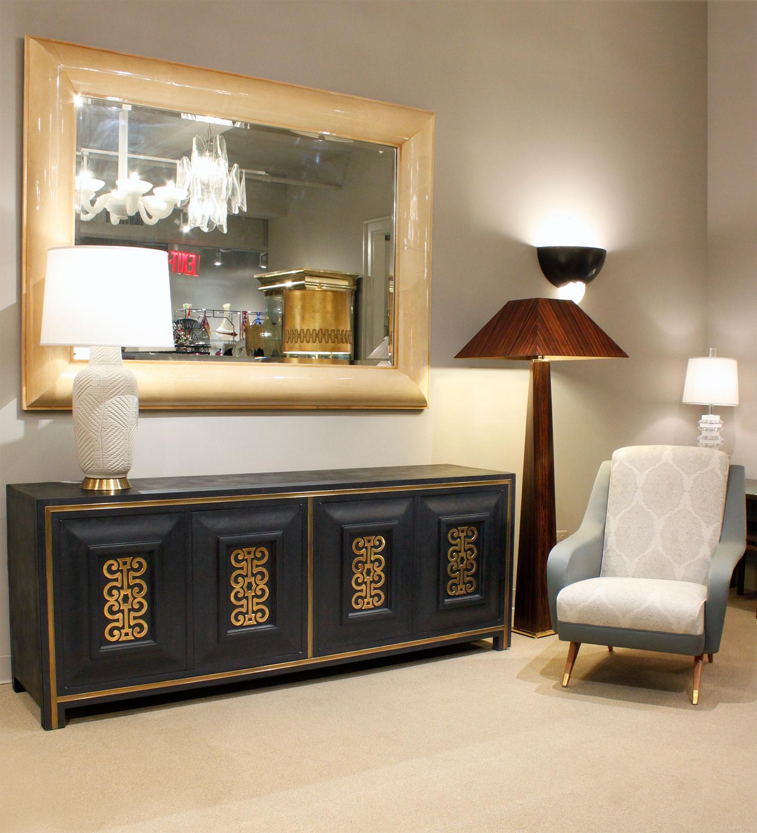 Mastercraft Chic Credenza in Dark Carpathian Elm and with Brass, 1960s 3