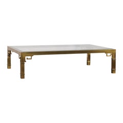 Mastercraft Chinese Polished Brass Greek Key Coffee Table, circa 1970s