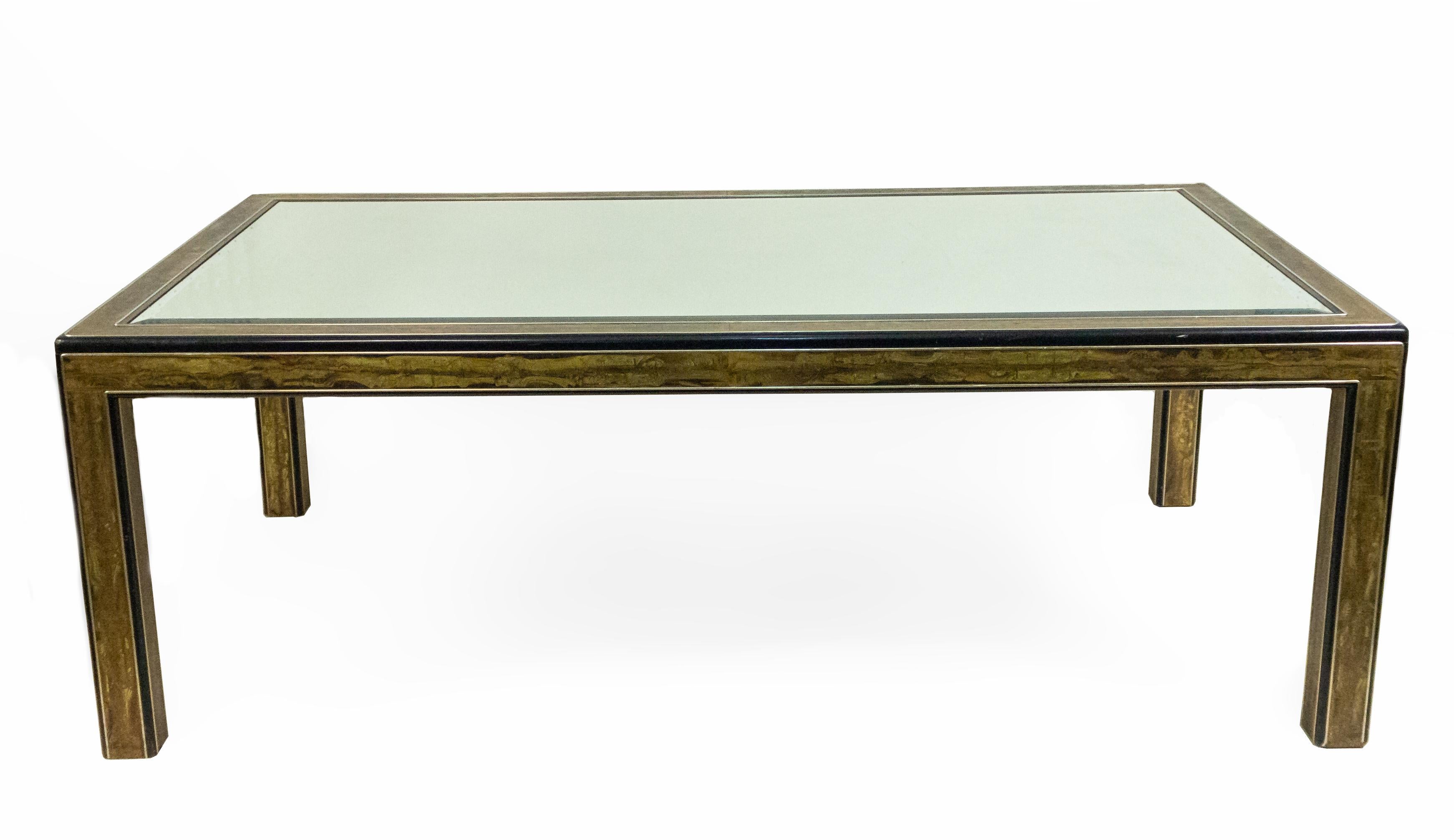 American Mastercraft Chinoiserie Dining Table with Mirrored Top For Sale